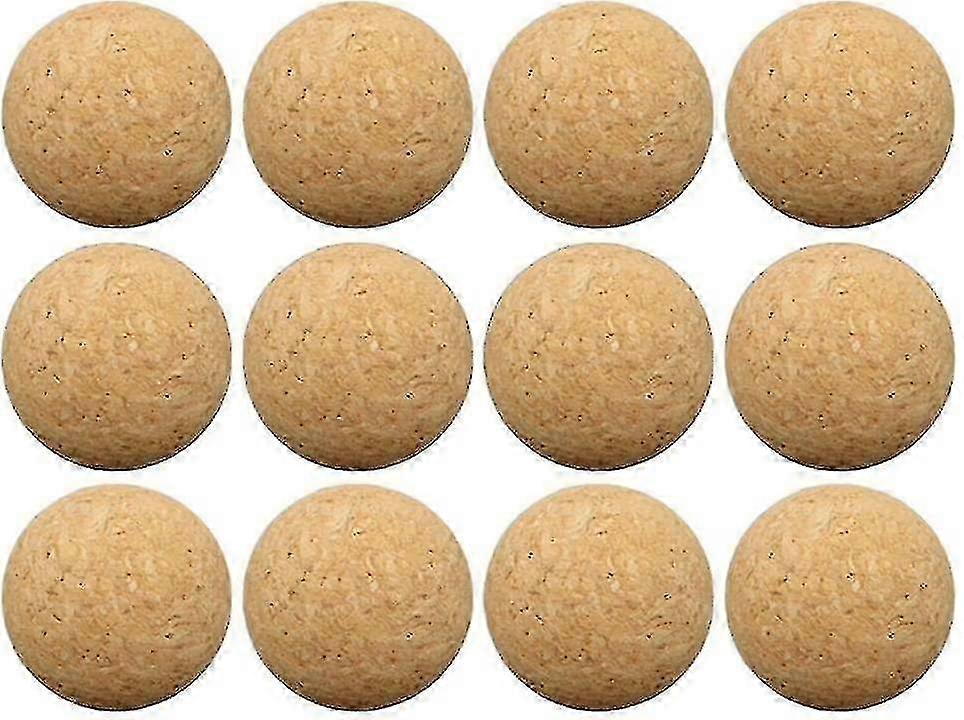 12pcs Natural Cork Balls for Table Football, Very Quiet and 36mm in Diameter, Suitable for Various Games