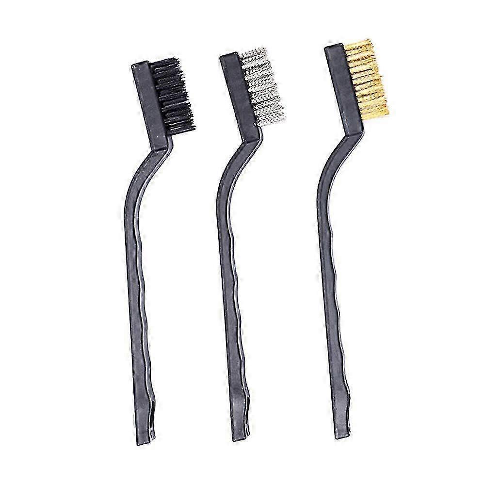 3-Piece Mini Wire Brush Set for Rust Removal & Cleaning, 7-Inch Tool Accessories