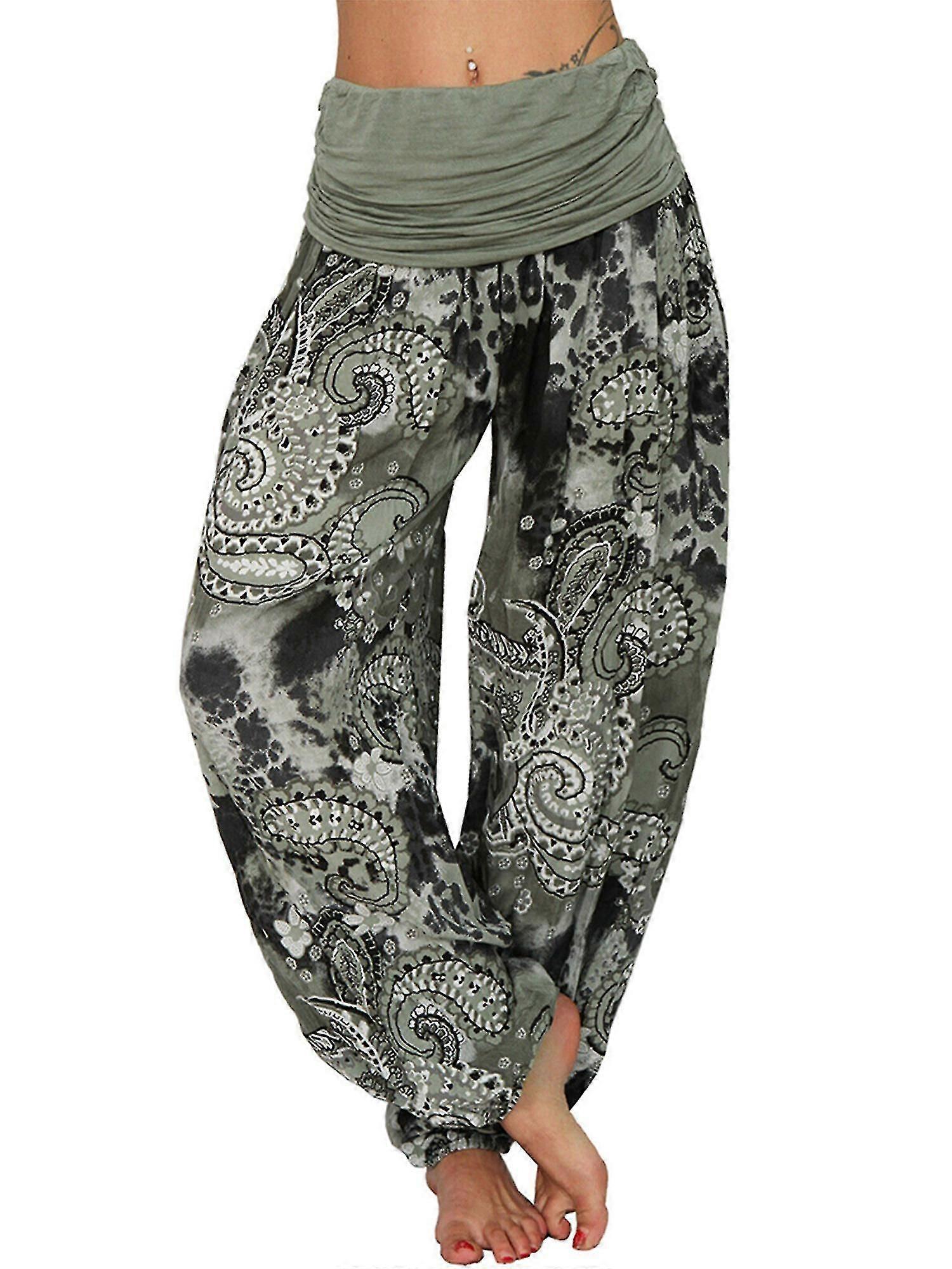 Womens Plus Size Boho Baggy Harem Pants Indian Aladdin Hippy Gypsy Yoga Trousers