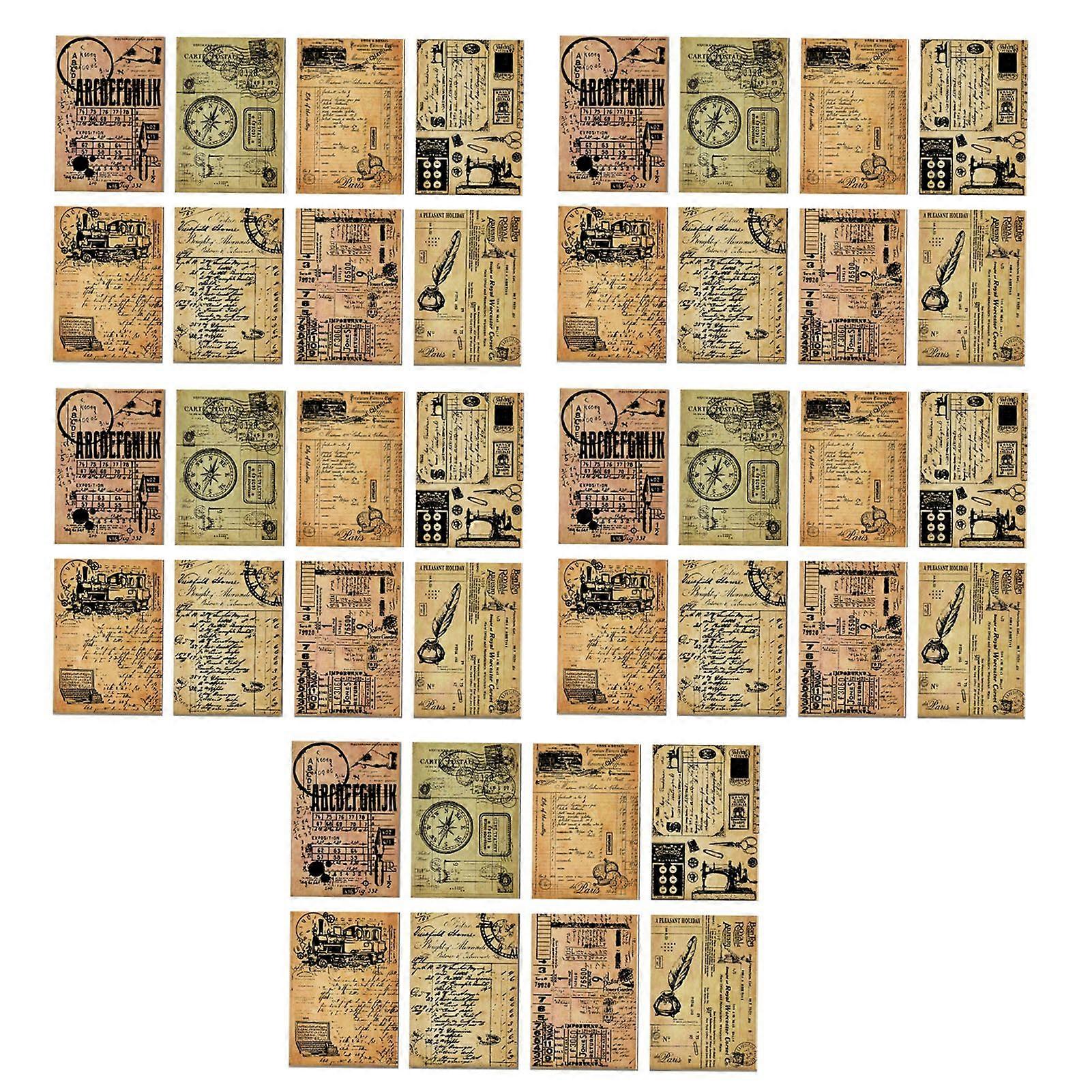 2025 Latest Model  40pcs Vintage Scrapbooking Paper DIY Scrapbook Notes
