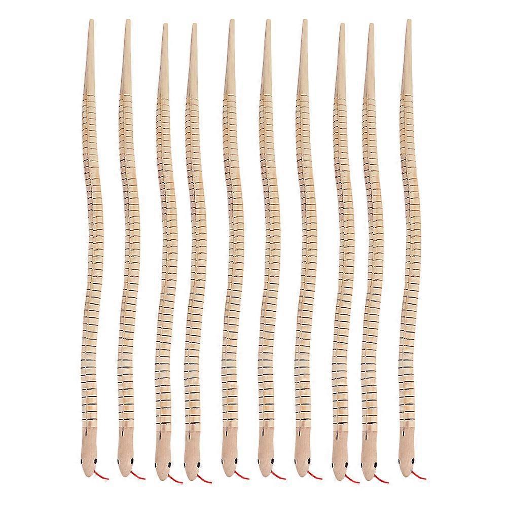 Flexible Jointed Wooden Snake Pack of 10 – Realistic Natural Design for Halloween Pranks, Scary Gifts & Family Fun互动
