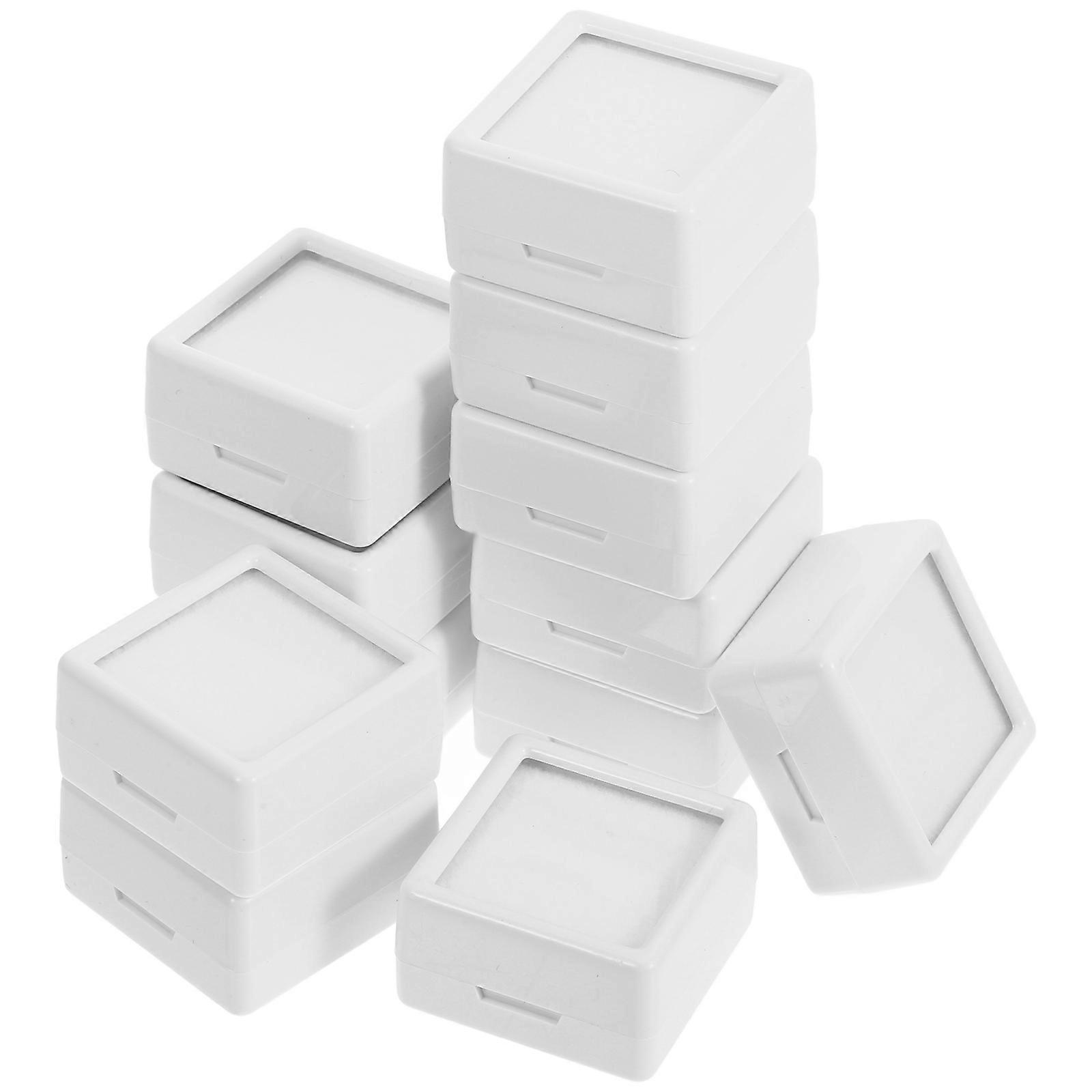 Clear Gemstone Display Boxes   12pcs Acrylic Top Lid ABS Shell Jewelry Storage Containers for Beads, Gems, Diamonds & Coins   Portable & Stylish