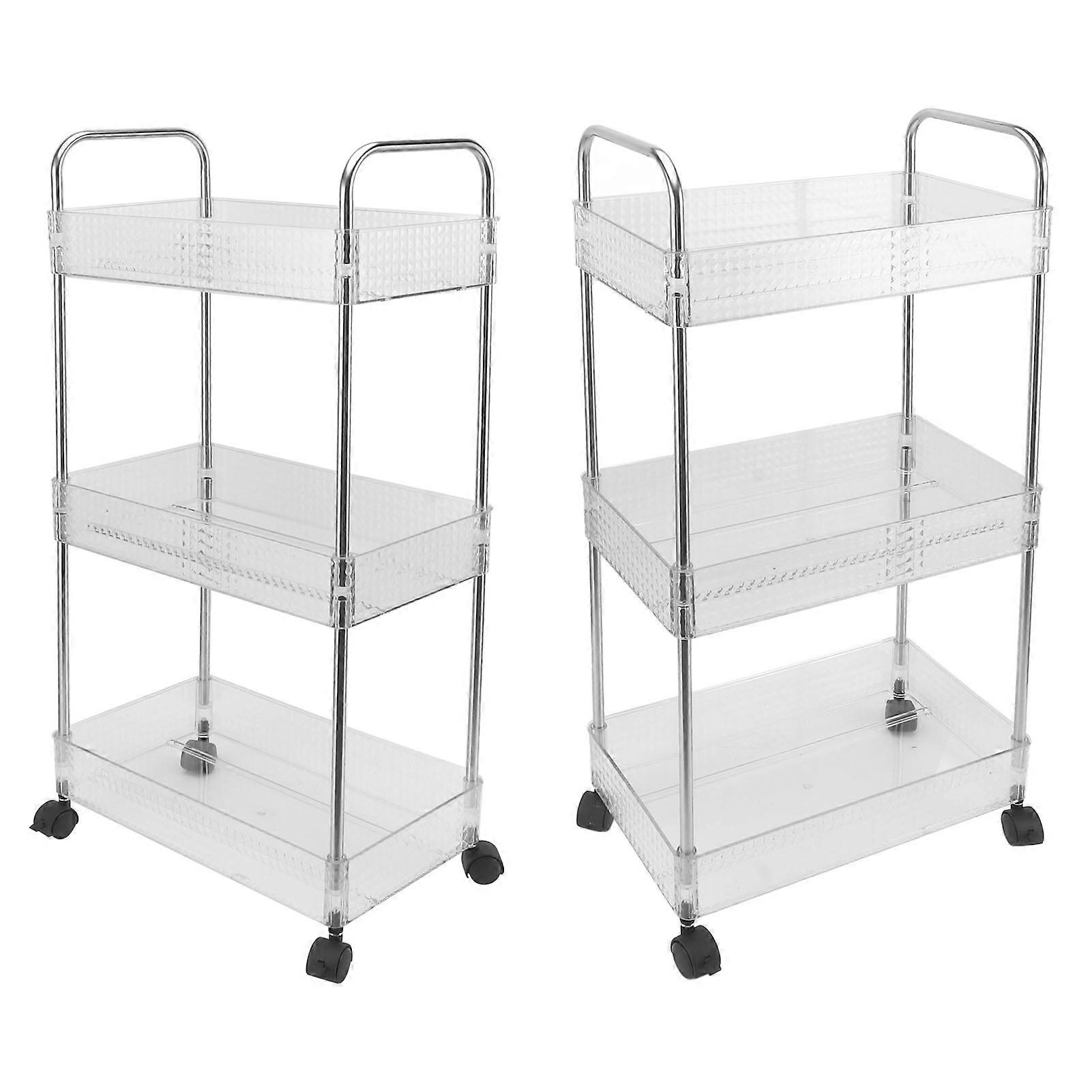 Scaffale da cucina mobile a 3 livelli PET e carrello in acciaio inossidabile