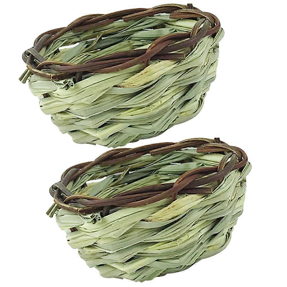 Handwoven Straw Bird Nest for Parrot Breeding and Nesting Hideaway