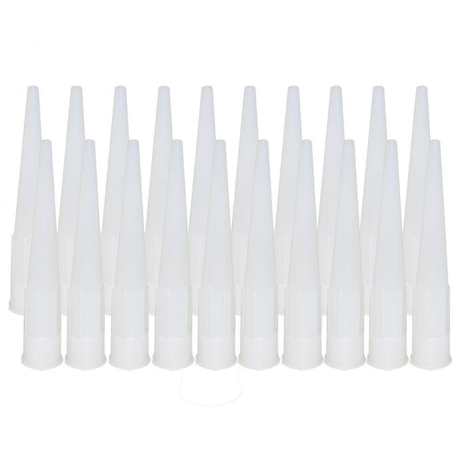 20Pcs Silicone Caulking Nozzles Glass Glue Sealant Tip Mouth Extension Tools