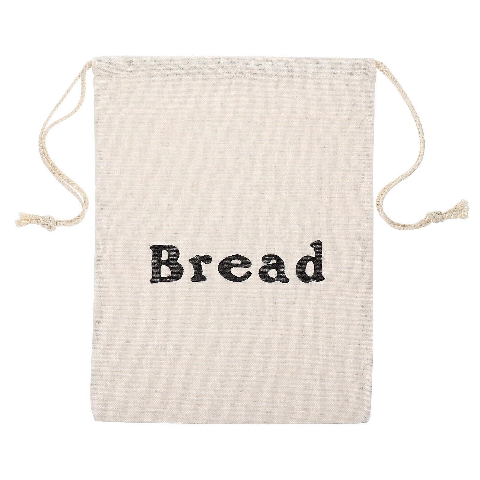 Bread Drawstring Bag Reusable Storage Bags Beige Rectangular For Home Use 38.00X29.00X0.10CM Preserve Freshness 1Pcs