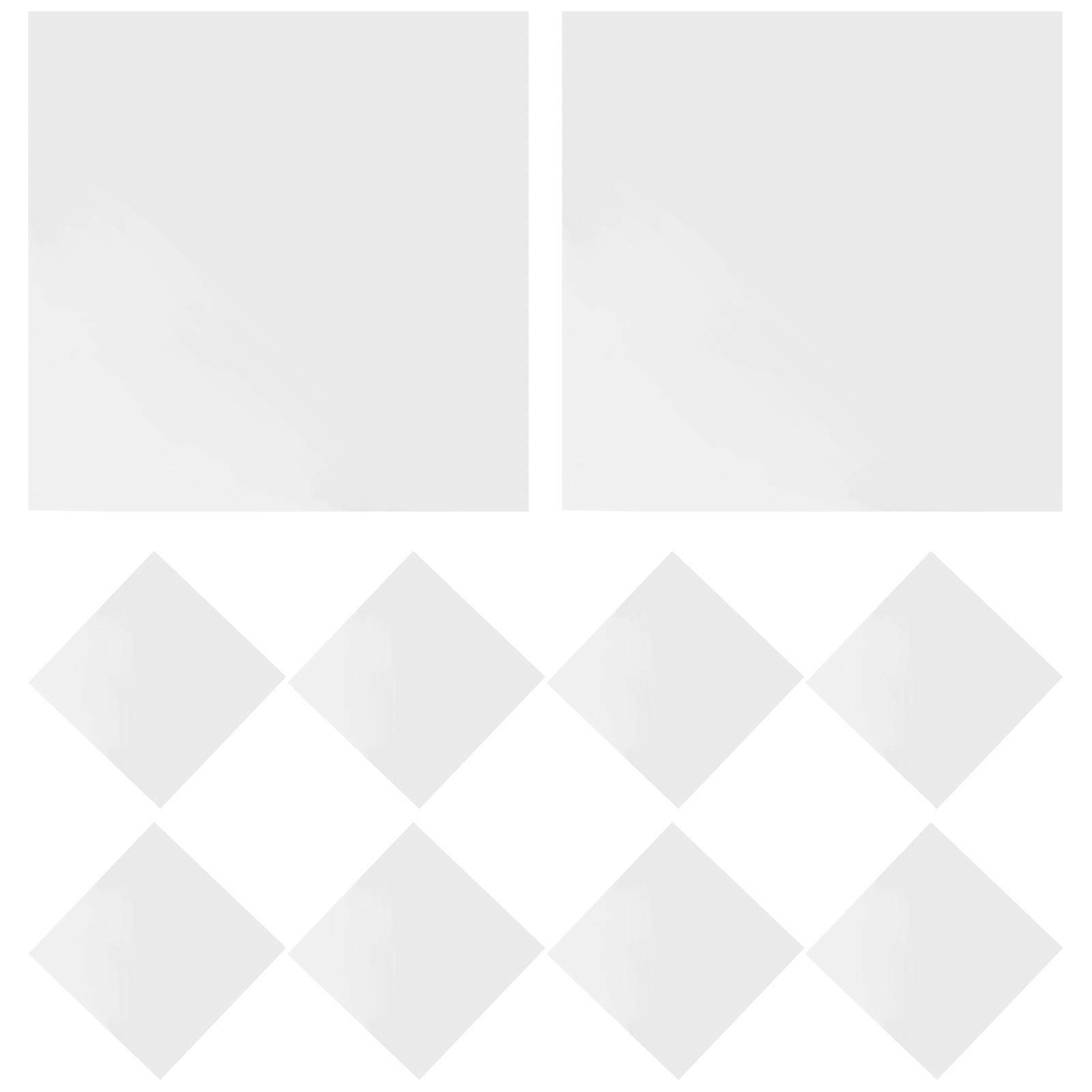 Gentle Adhesive Mirror Decals Self-Adhesive Decorative For Decorators Silver 10 Sheets