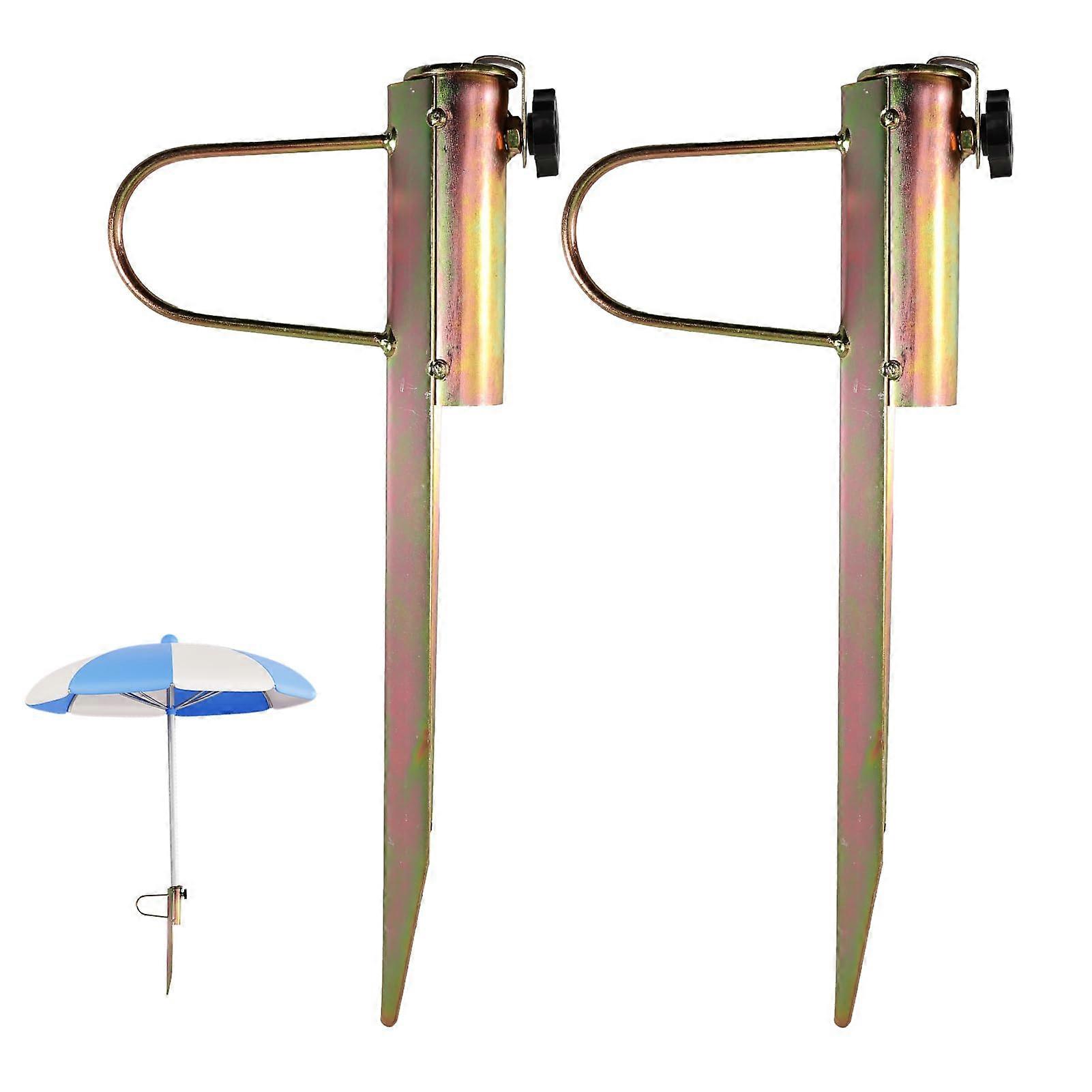 Lawn spike parasol holder, 2 pieces, length 42 cm with handle
