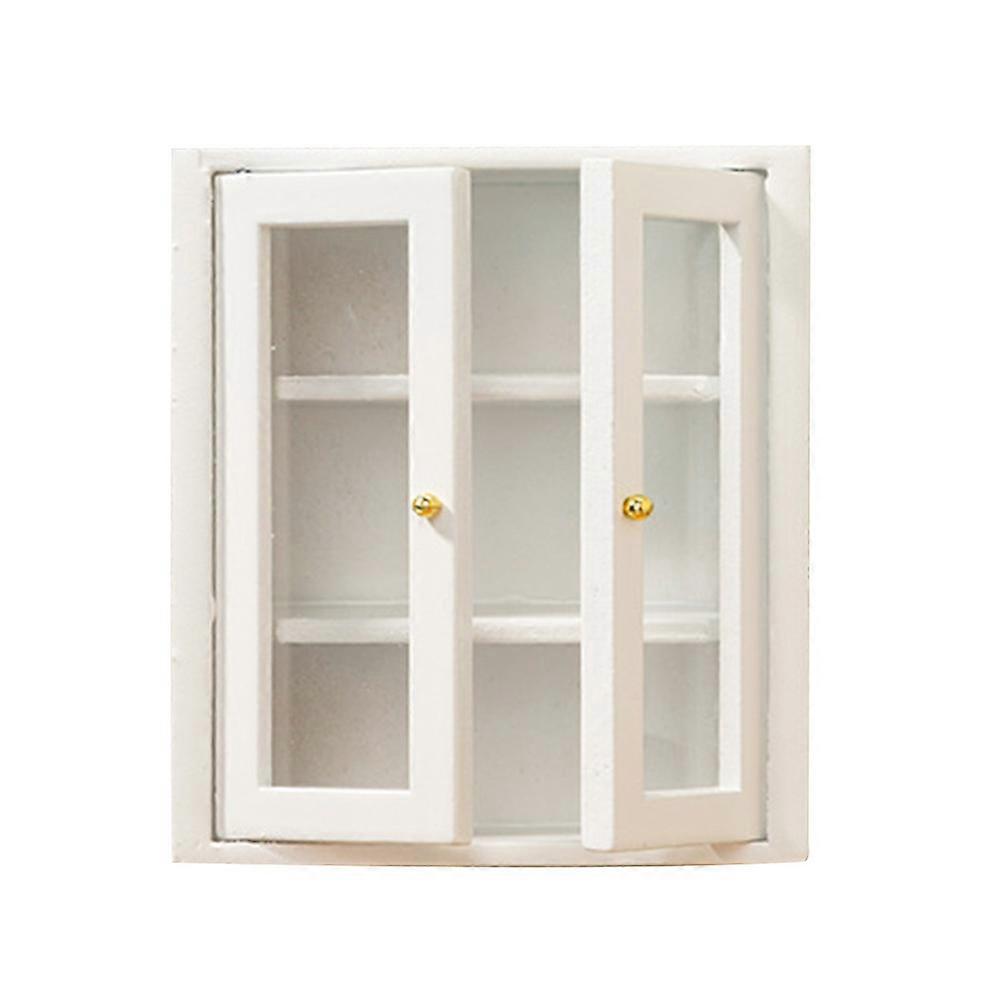 Mini Cabinet Miniature House Furniture Wood Material Simple Design For Friends Who Like Micro Landscape Decoration 1Set