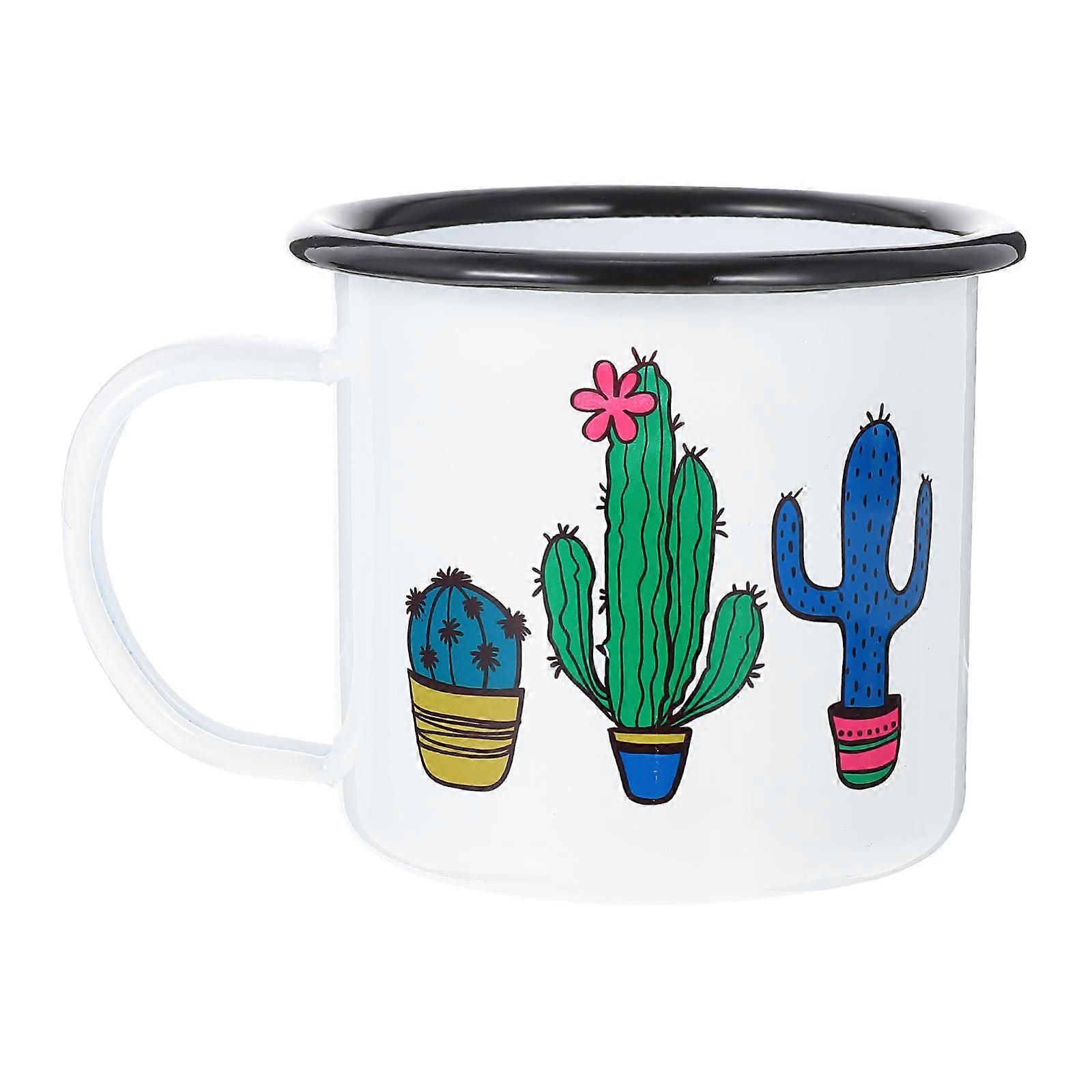 Enamel Coffee Cup Retro Style Simple Design Enamel Mug For Family And Friends 350ml 1Pc