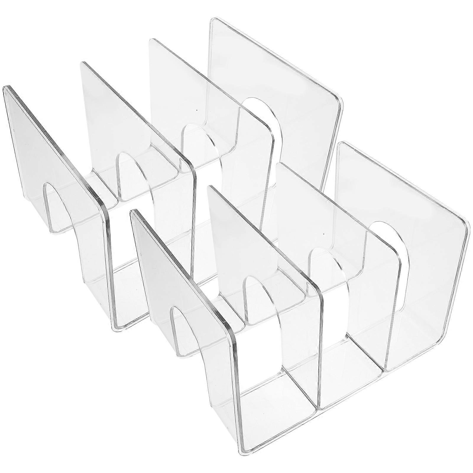 Office Bookshelf Desktop Book Storage Book Stand Rounded Edge Design Home Office Book Holders 2Pcs