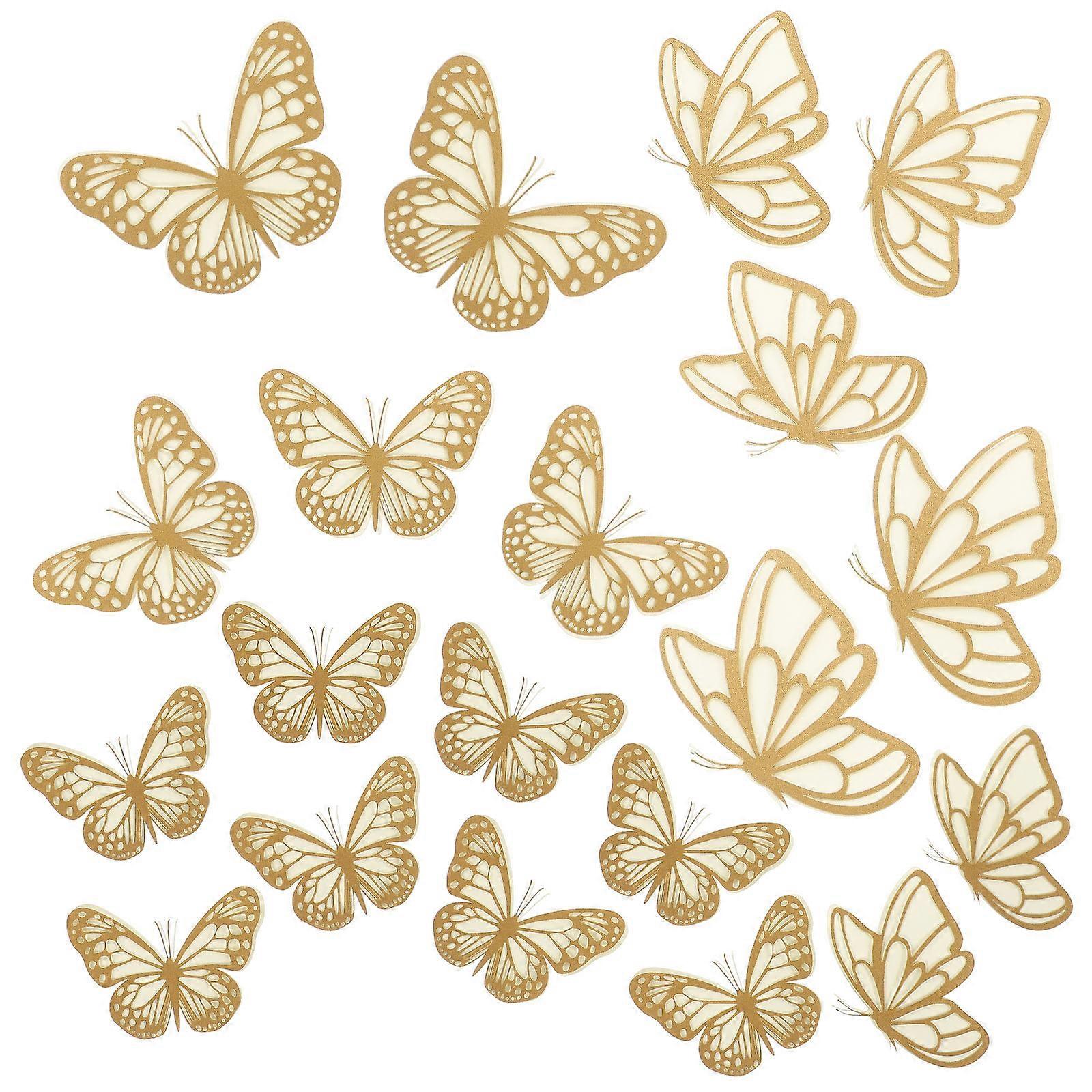 Butterfly Decoration 20Pcs 3D Butterflies Wall Decors Decoration Golden