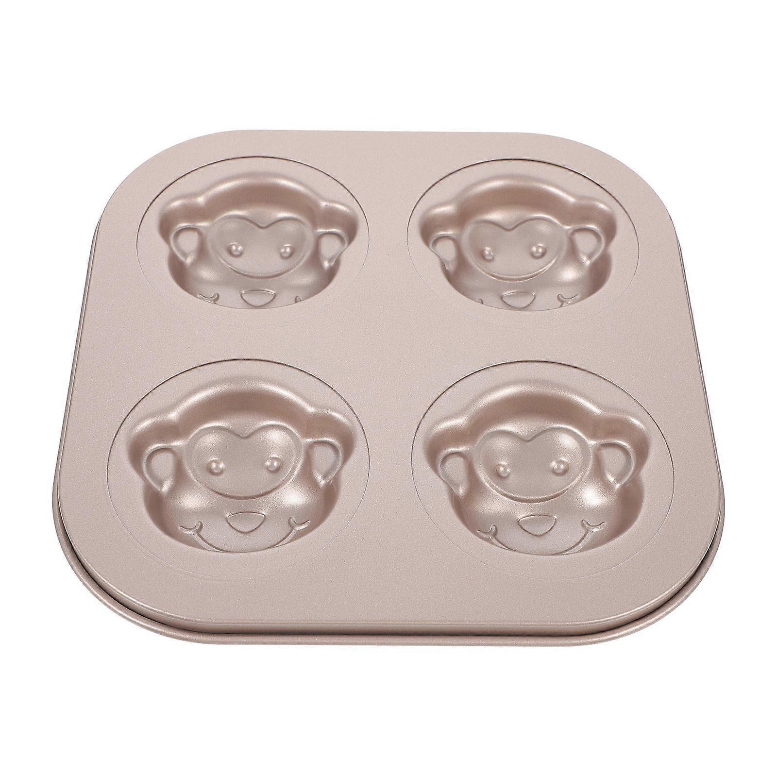 Cake Baking Mold Monkey Shape Non Stick Home Baking 4Pcs