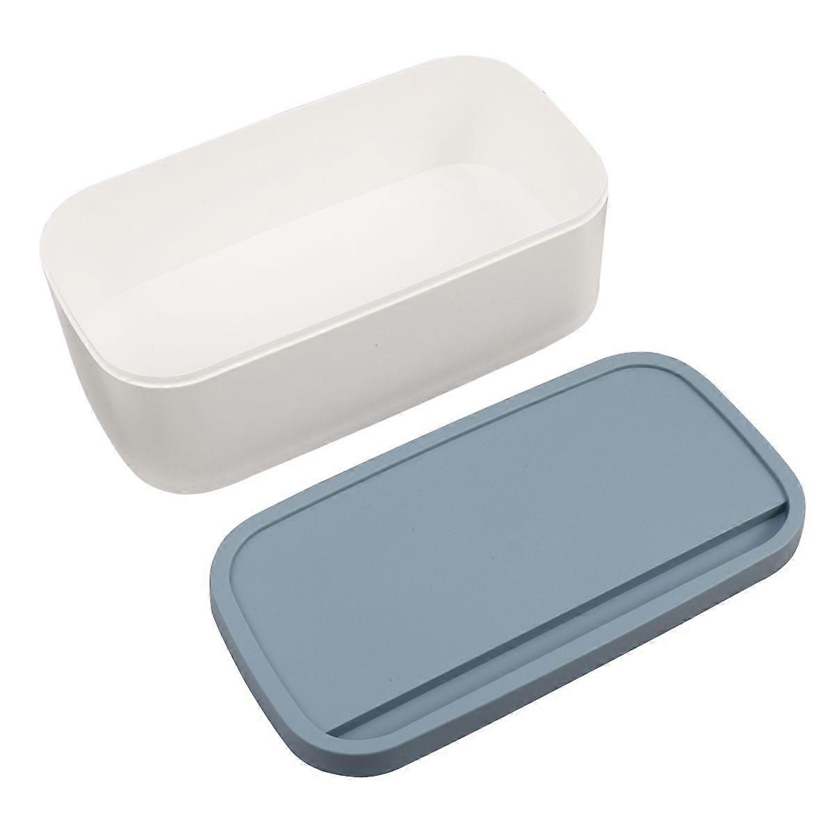 1Pc Mask Storage Box Dustproof Container Storage Case Portable Storage Box Mask Container (Dark Blue, One Layer)
