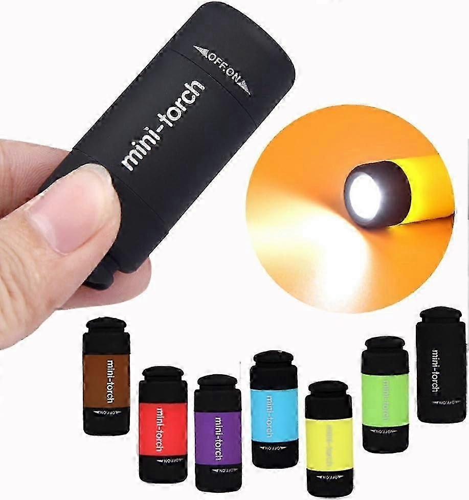 12-Pack Colorful LED Flashlights - USB Rechargeable Rotary Switch (Colors Vary)