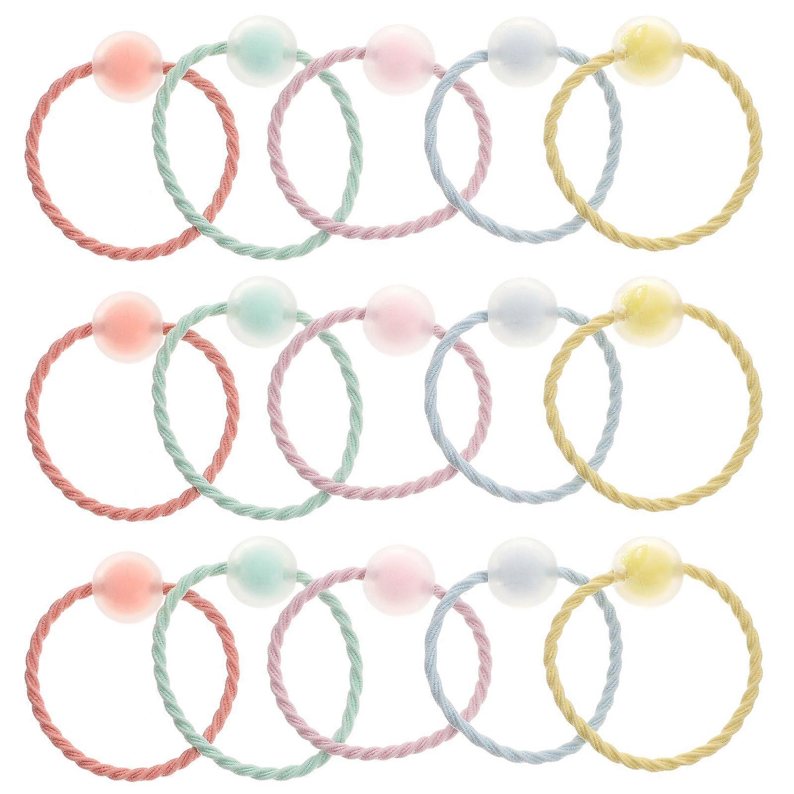 Elastic Hair Ropes Circular Ball Design Semi-Circular Small Flag Party Use Lightweight 20Pcs