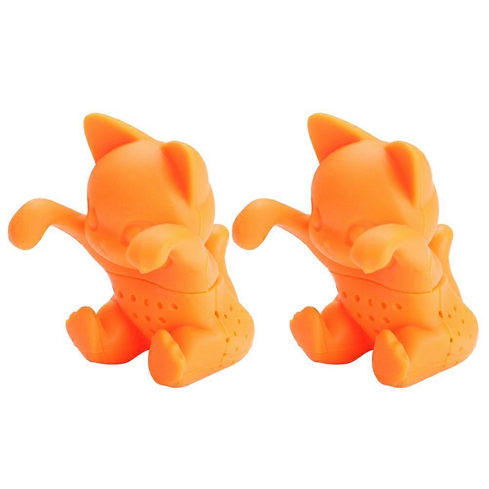 Animal Tea Infuser Silicone Loose Leaf Tea Strainer Filter Diffuser present 2Pcs Orange