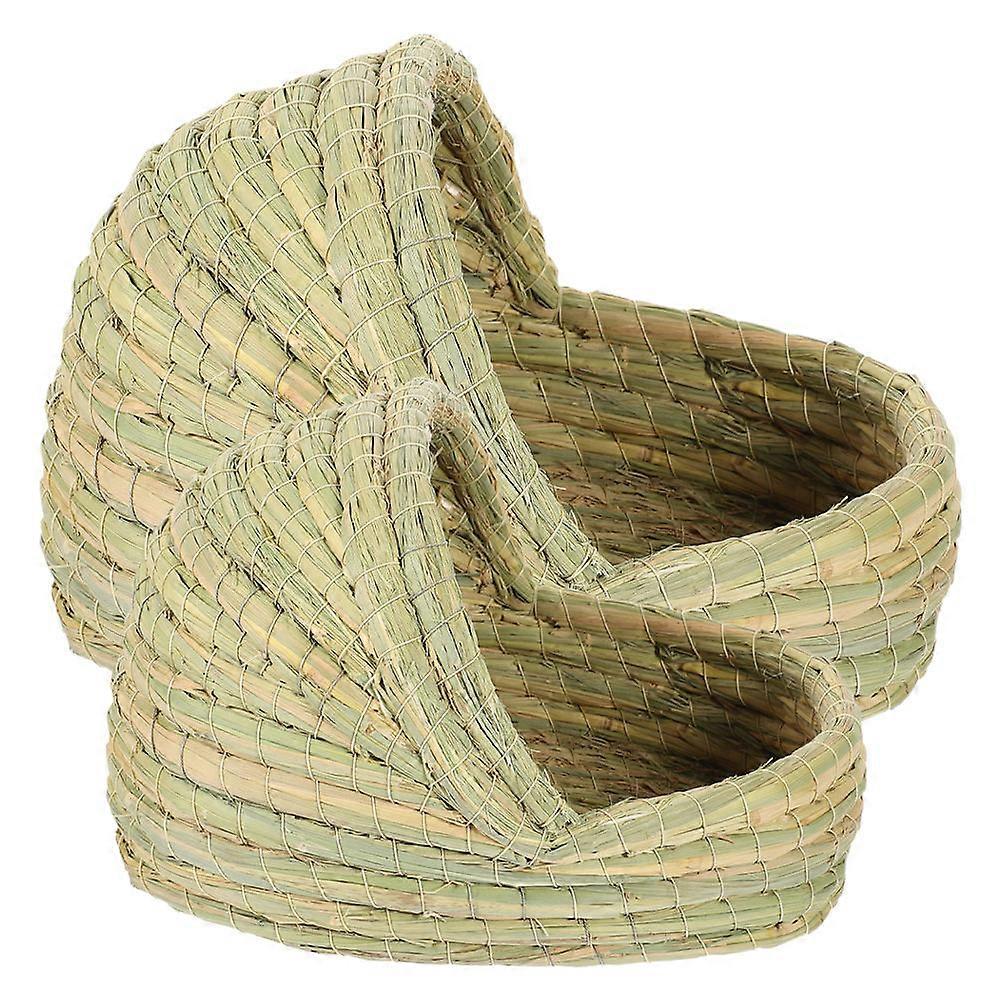 Bird Egg Nest Straw Slipper Shaped Coop For 20.00X15.00X13.00CM Low Maintenance 2Pcs
