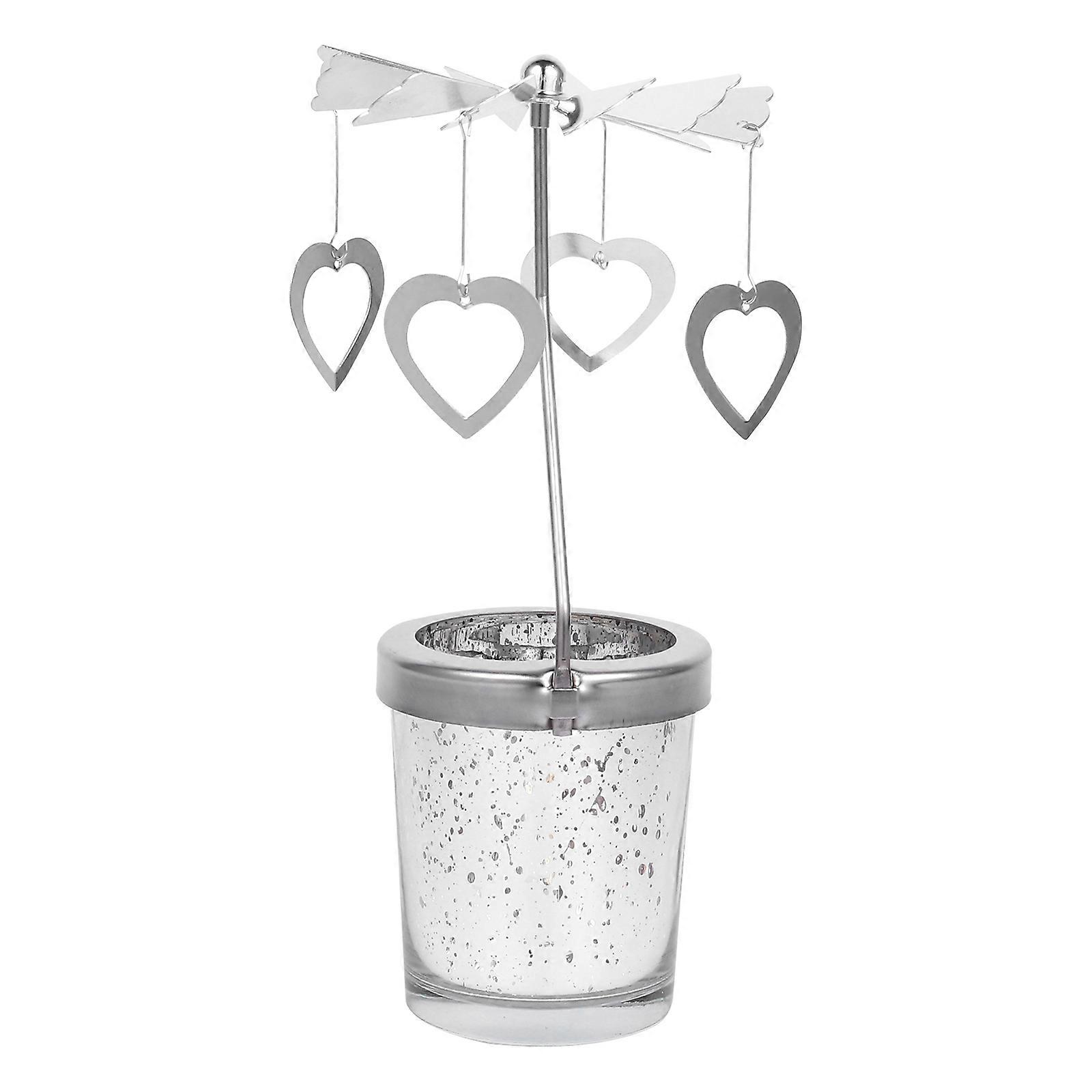 Retro Candlestick Metal Rotating Carousel Candle Holder Assorted Color 17x8x8cm Decorative 1Pack