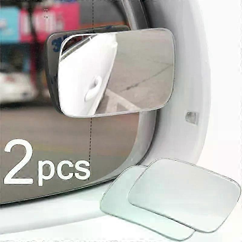 2pcs Car Frameless Blind Spot Mirror Wide Angle Adjustable Rearview Mirror Fit For  Car Safety Parking Reversing Convex Mirrors