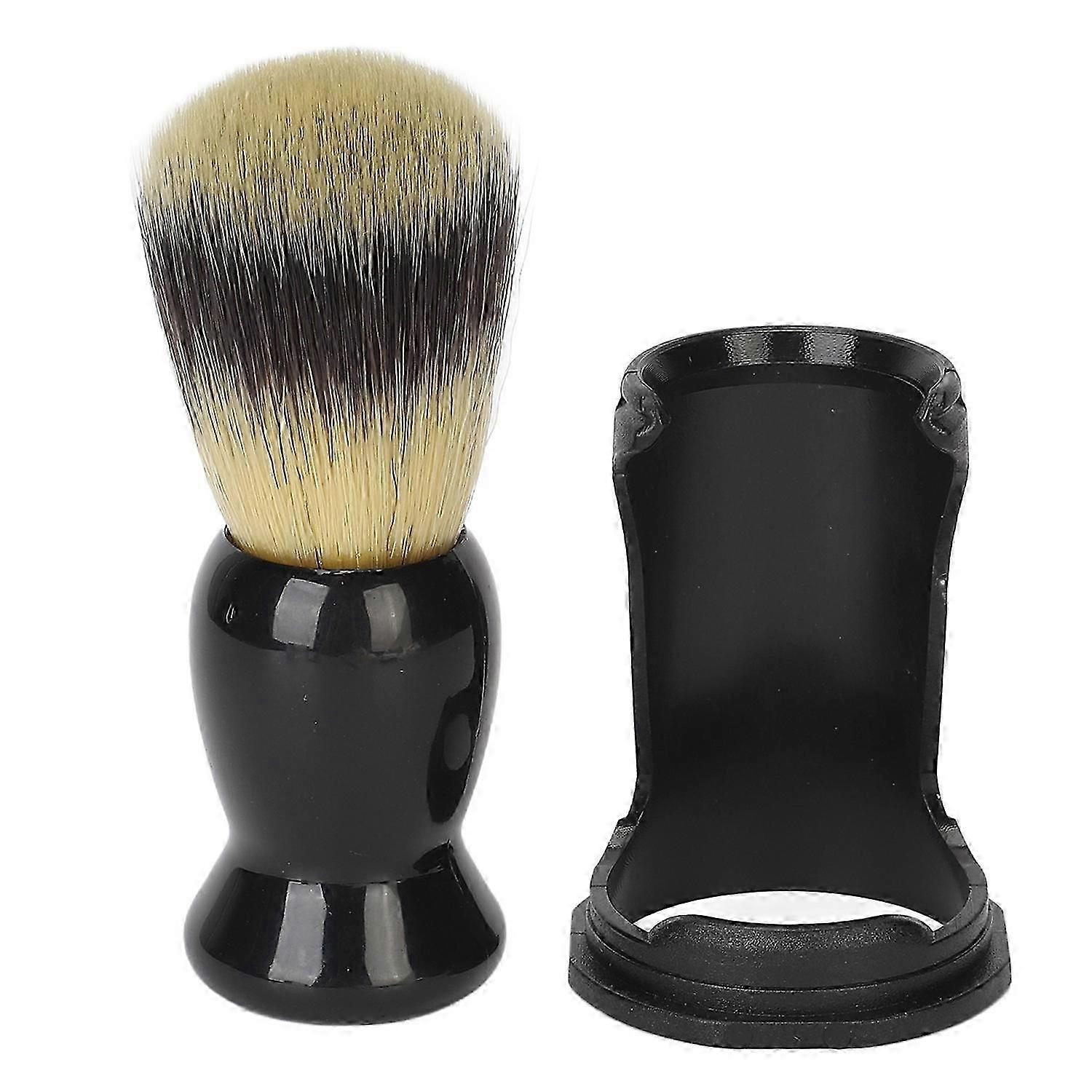 Neck Duster Barber Brush Soft Bristle Face Hair Cleaning Dusting Hairbrush with Rack for Beard Care