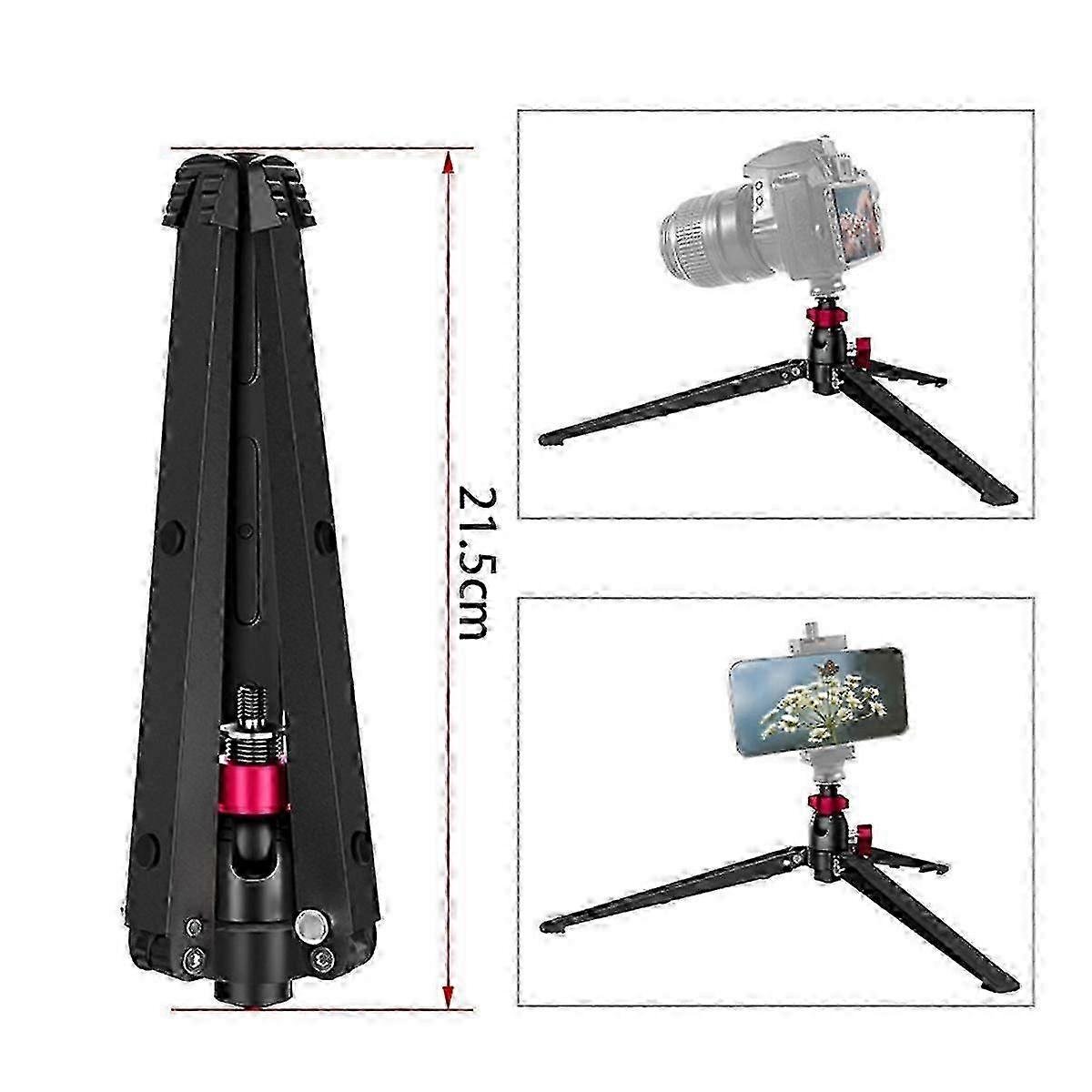 Universal Mini Tripod Stand Bracket Desktop Folding Stand with 3/8 Inch Screw for Phones and Cameras