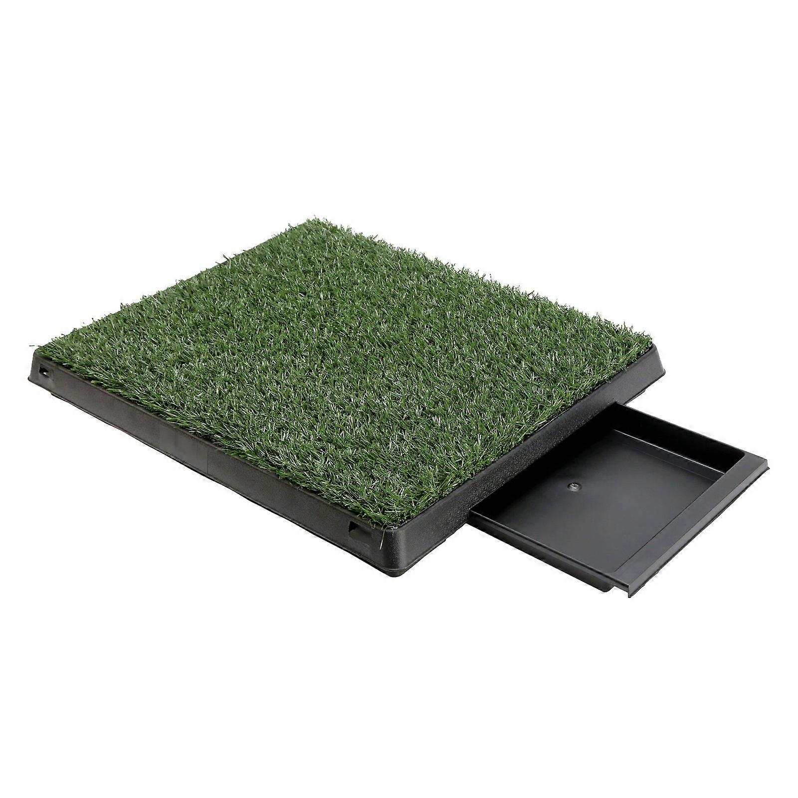 Pet Dog Potty Tray Τουαλέτα Εκπαίδευσης + 1 Grass Mat 63Cm X 50Cm Puppy Training Pads