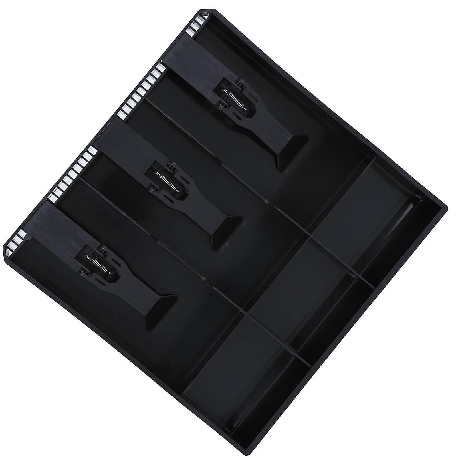 Replacement Cash Drawer with 3 Note and 3 Coin Compartments Money Storage Box, 24.9 x 24.9 x 3.6 cm, Black (BLACK)