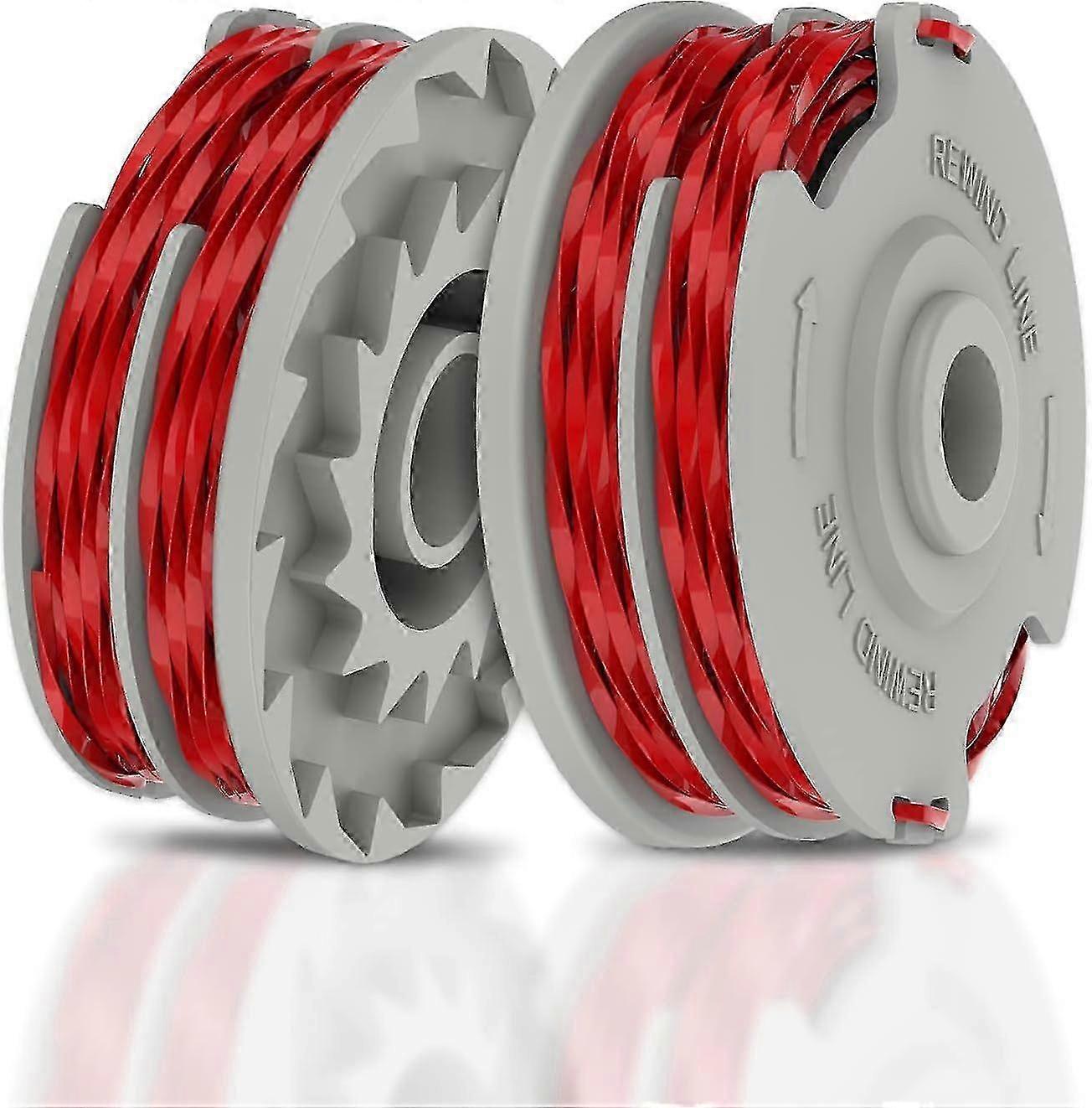 Strimmer Spool Line, Red Double Autofeed Spool, 2 Pcs 0.05 In 36ft Strimmer Spool, Replacement for Certain Brands, Compatible with Various G