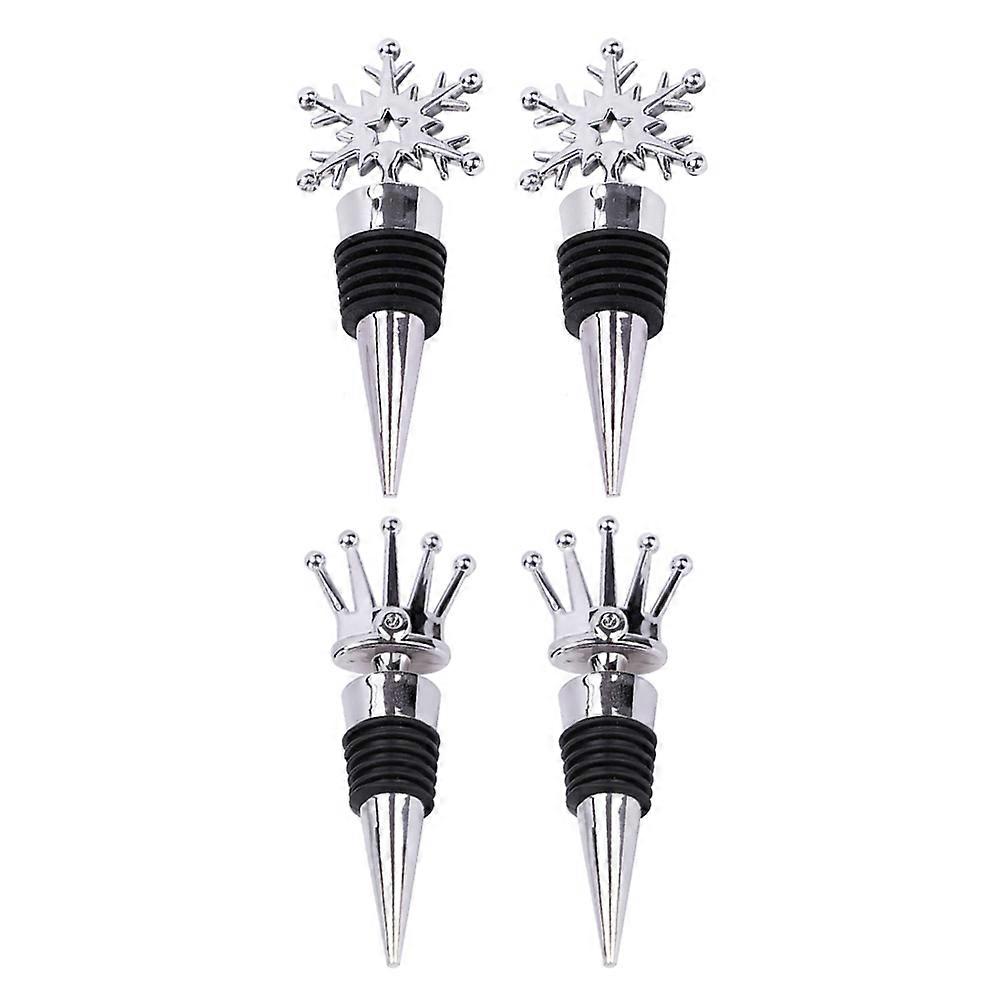 Stoppers Set of 4 Stainless Steel Plugs with Silver Color for Home Use and Gifts