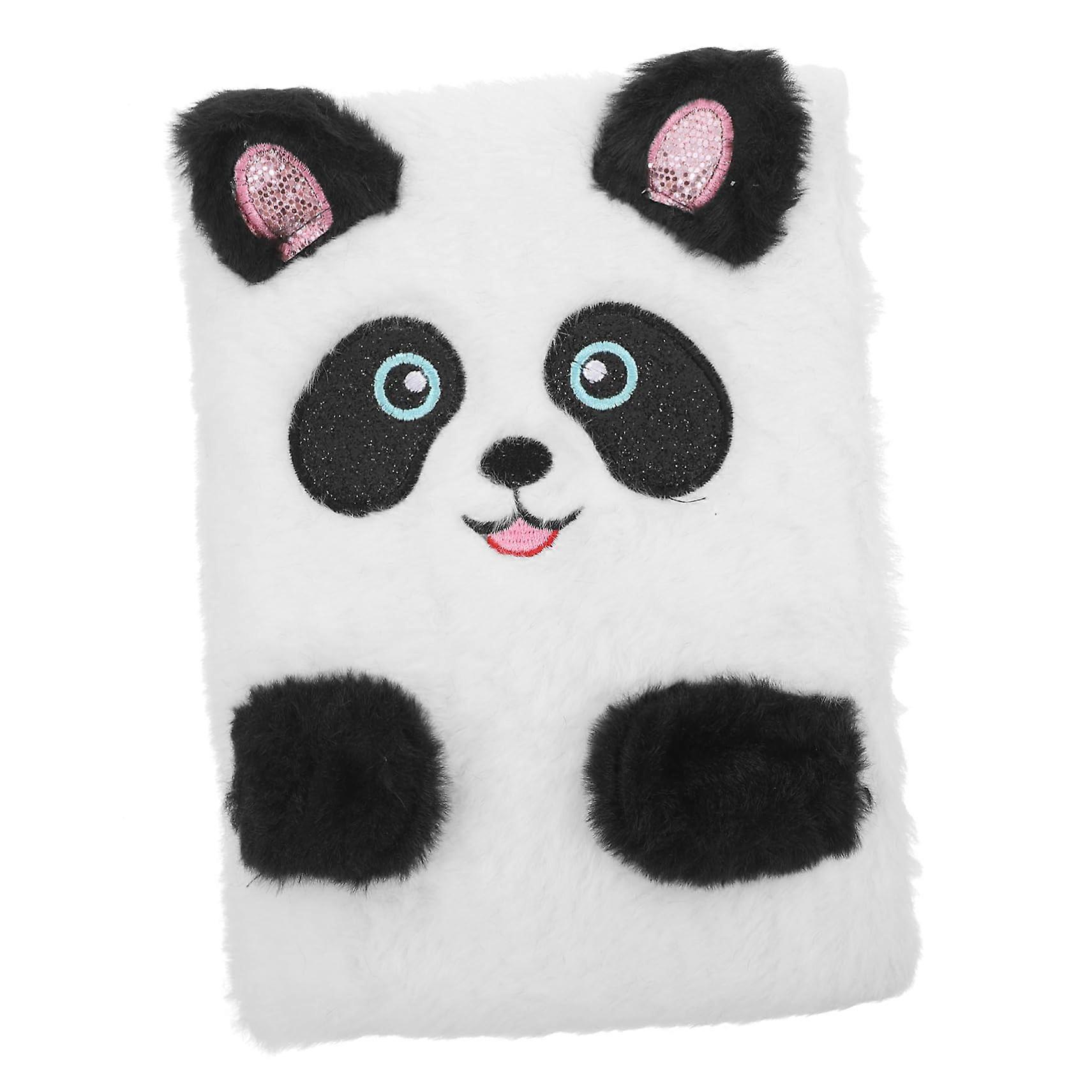 Plush Notebook Cute Panda Design Durable Paperback 8.5x11 for School Diary Creative Writing Drawing for Teens