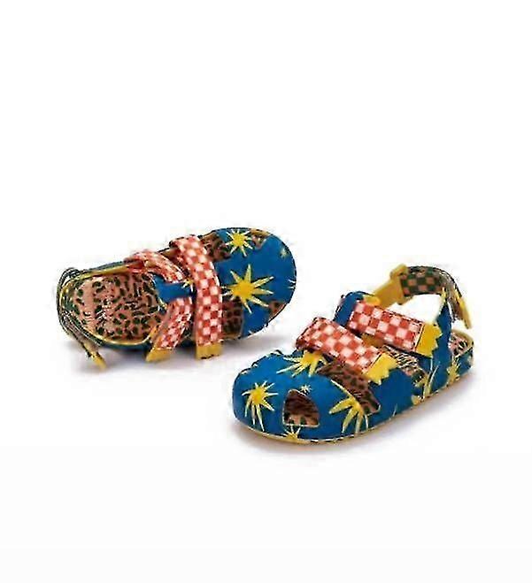 Candy-colored children's beach shoes woven sandals