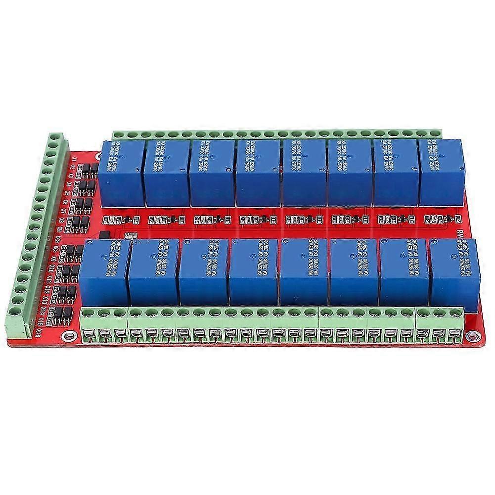 Isolated Type 16 Channel Relay Module Interface Board High/Low Level Trigger (DC 24V)