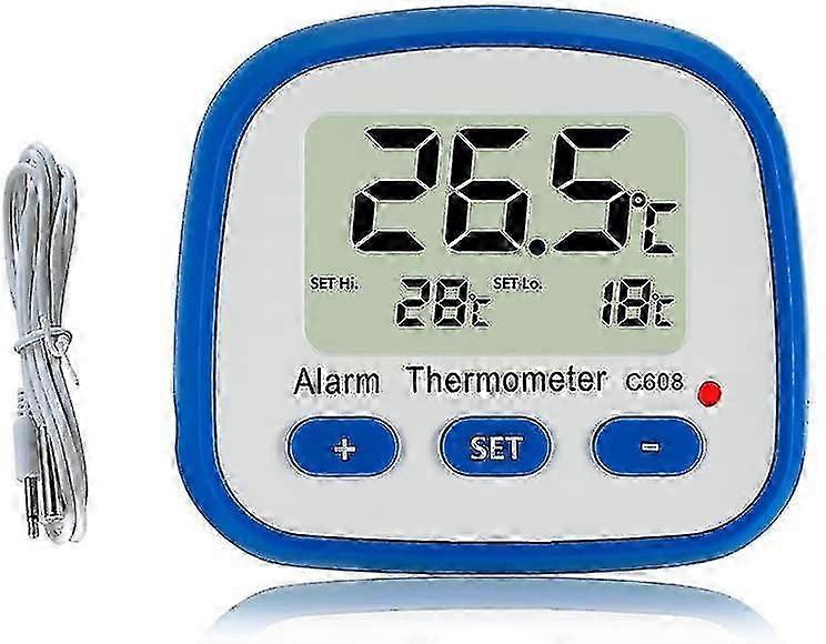 Digital Refrigerator Freezer Thermometer with Magnet and Stand Easy Read Refrigerator Thermometer with LED Indicator Hi Lo Temperature Alarm Freezer