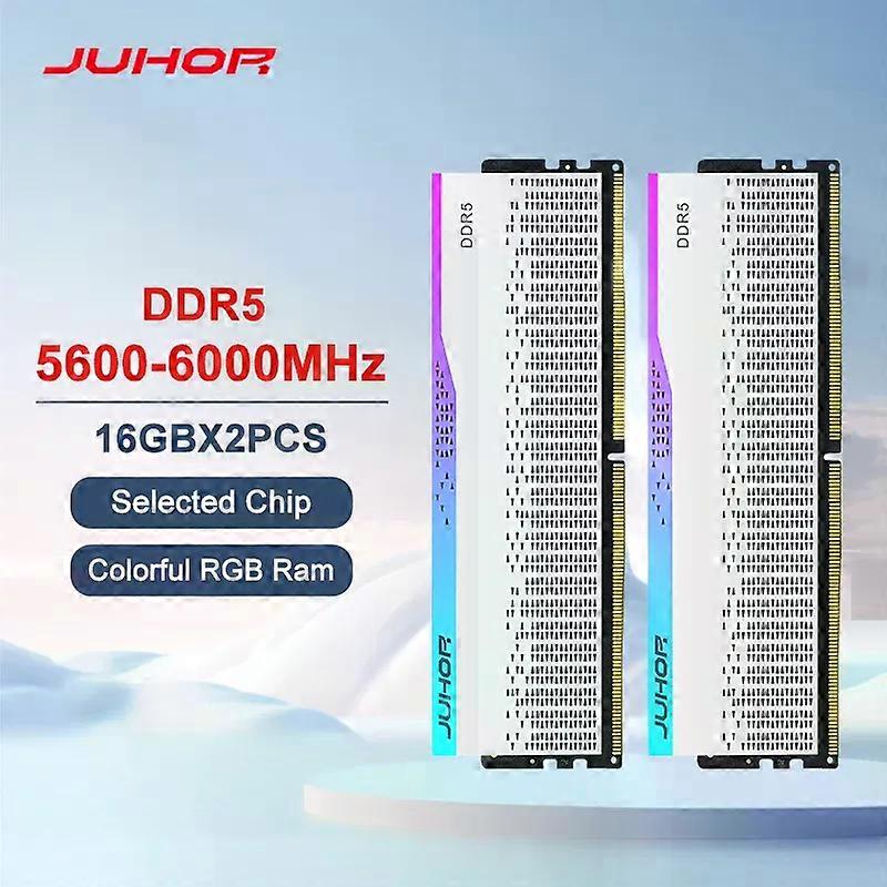 Stand JUHOR Desktop Memory RGB DDR5 16GBX2 6000MHz 5600MHz Dimm High speed Memoria Ram
