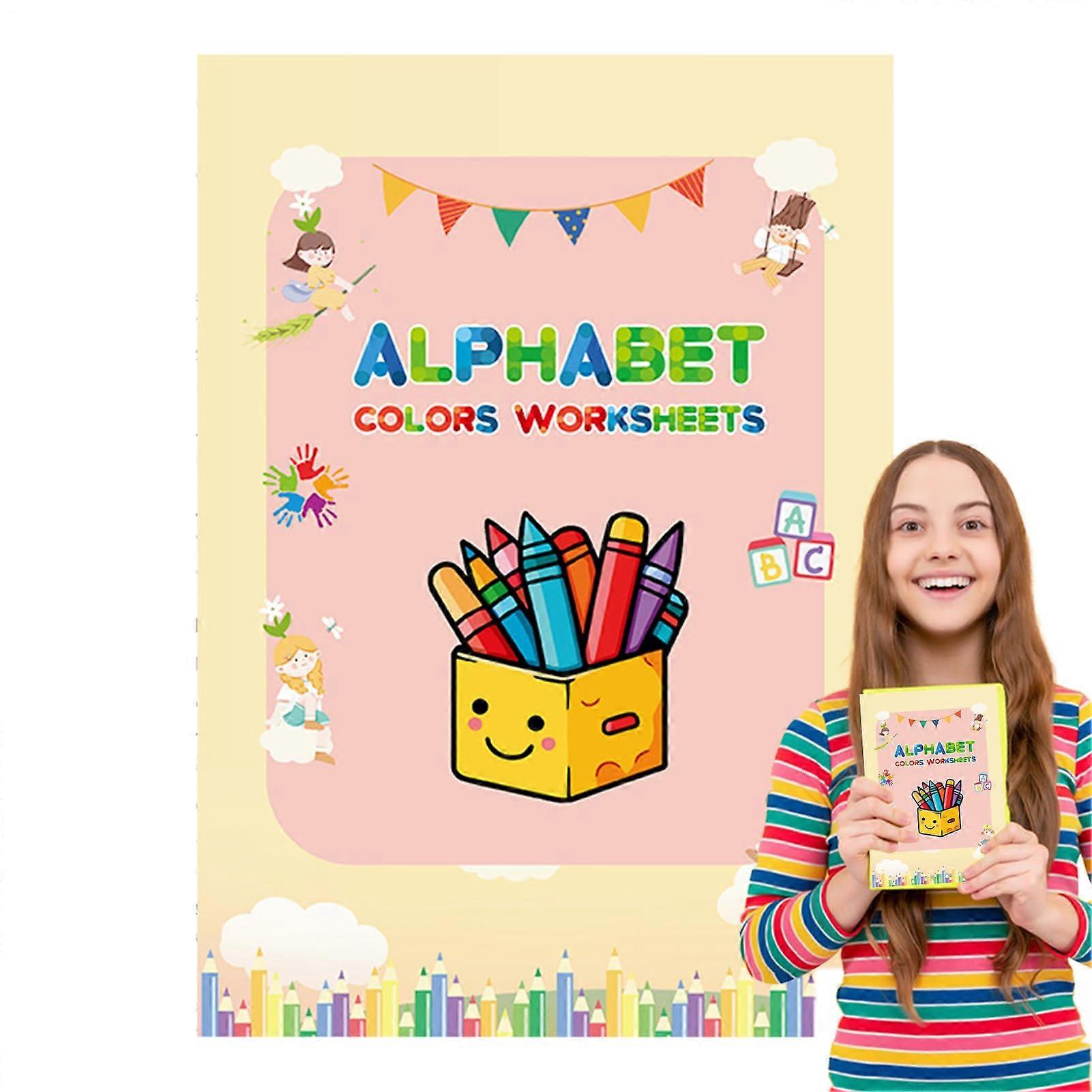 Children's coloring books, letter writing practice workbook  preschool learning toy for boys and girls with number recognition and color learning.