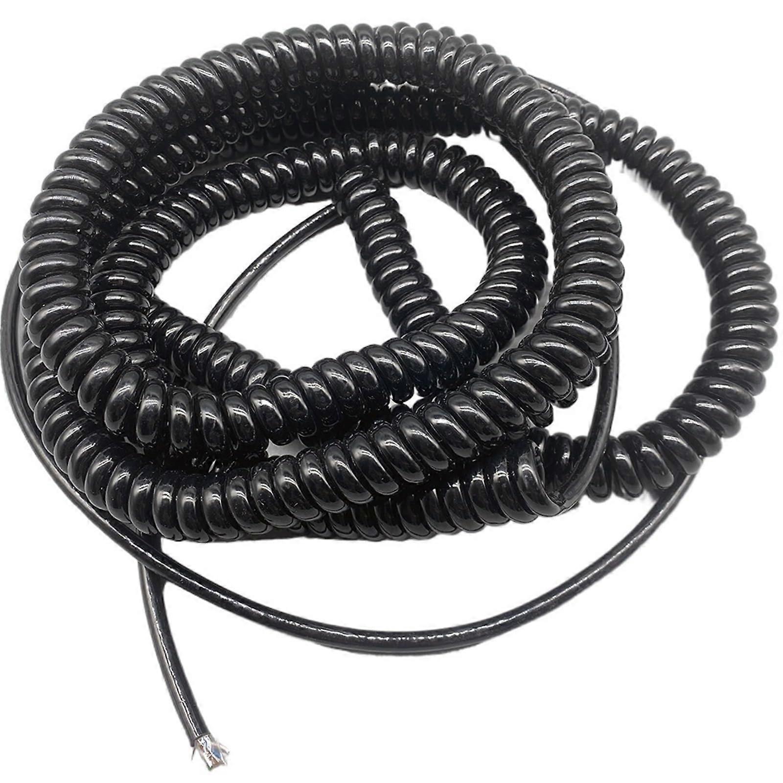 Telescopic Coiled Cable 8 Core 22AWG Spiral Network Cable 12M Retractable Spring Wire Composite Signal Cable