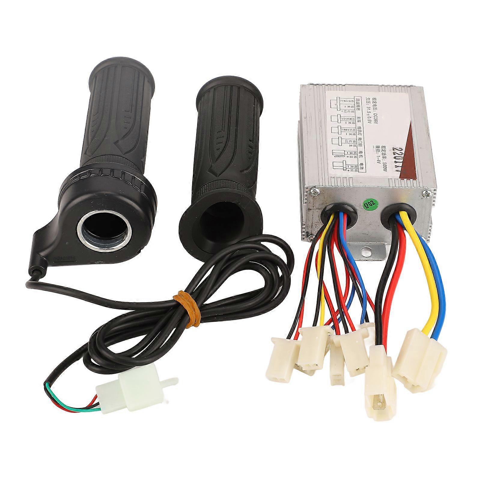 Scooter Controller Throttle Grip Kit Brushed Controller Long Line Throttle Handle for Electric Bike YMQX)