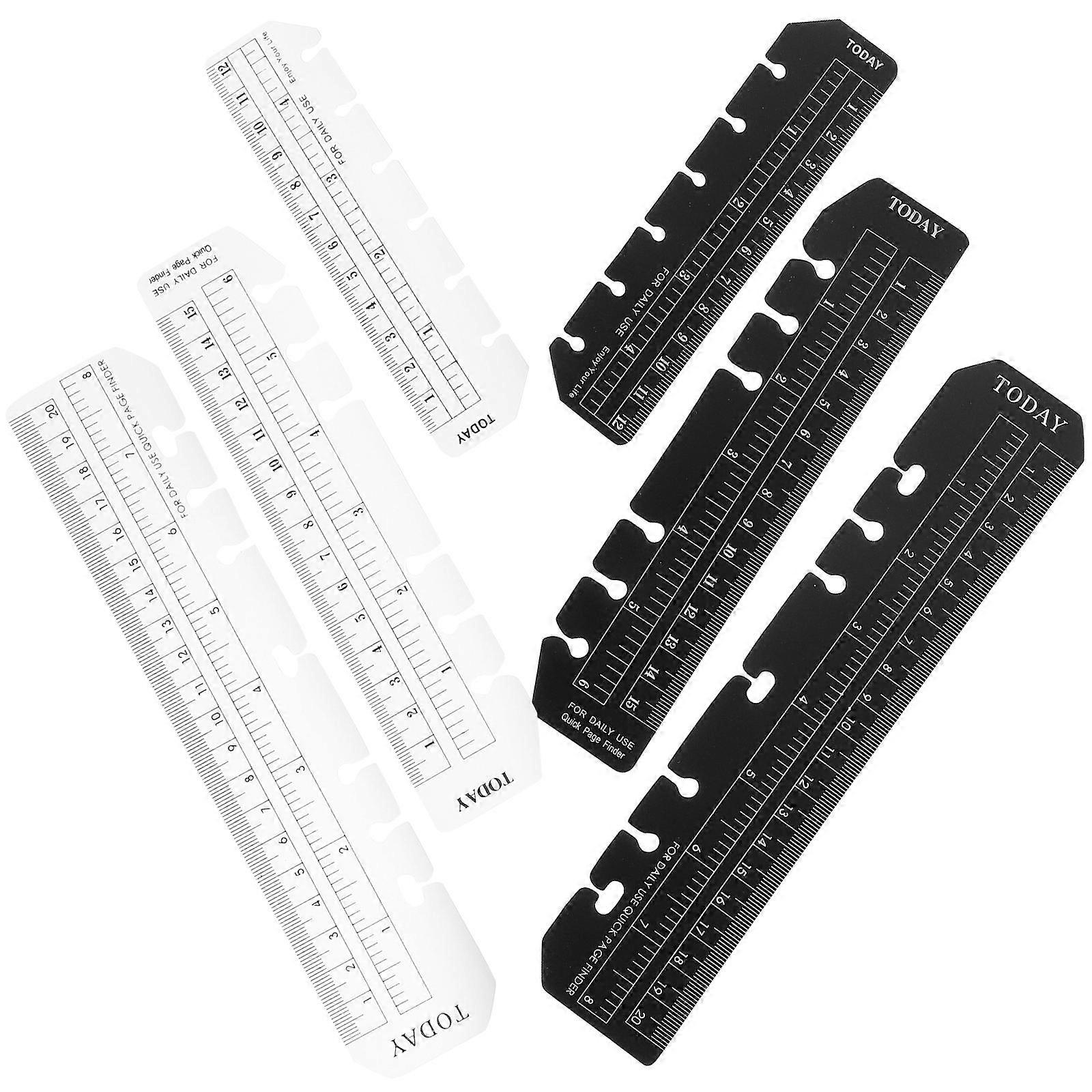 Drawing Ruler Bookmark Book Decoration Office Supplies Rectangular 12Pcs