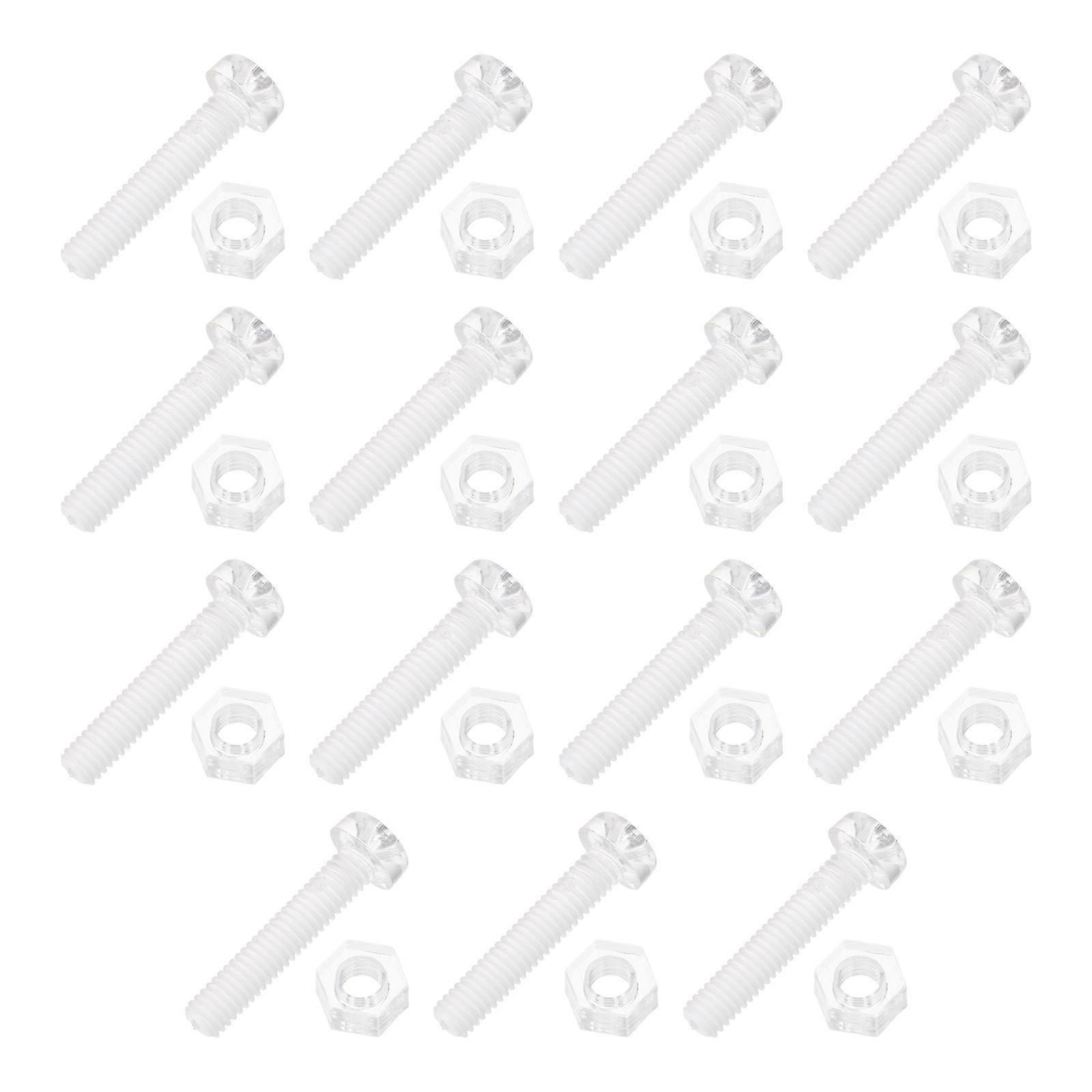 Acrylic Bolt Screw Kit Professional Design For Diy Projects Assembly 30Pcs