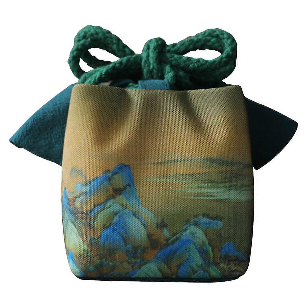 Compact Tea Set Case Multi-Function Teacup Bag Portable Storage Solution For Teacups And Accessories 12x10cm Cloth 1Set