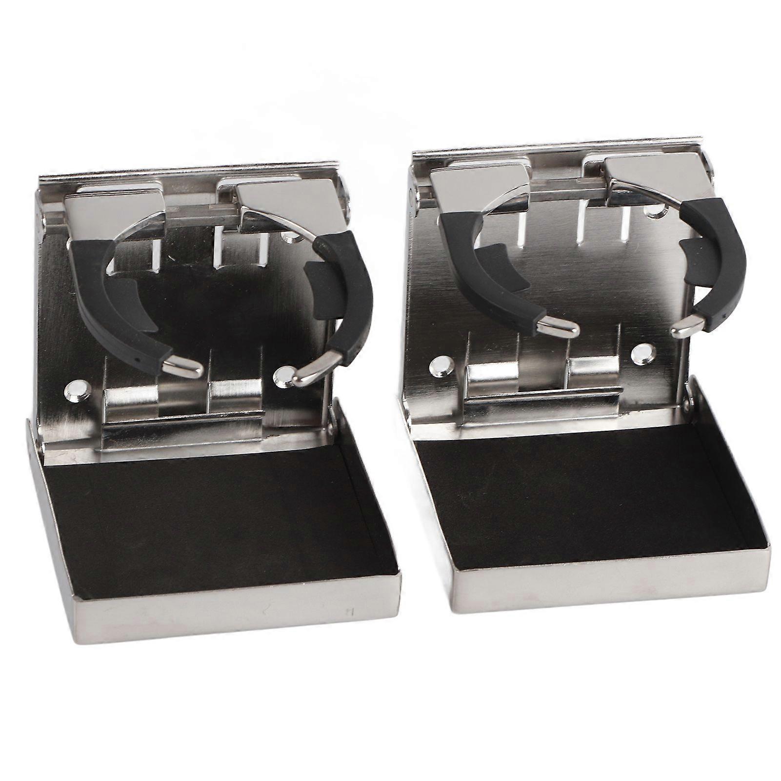 2PCS Folding Cup Holder Adjustable Arm Anti Slip Noise Reduction for Marine Caravan Car
