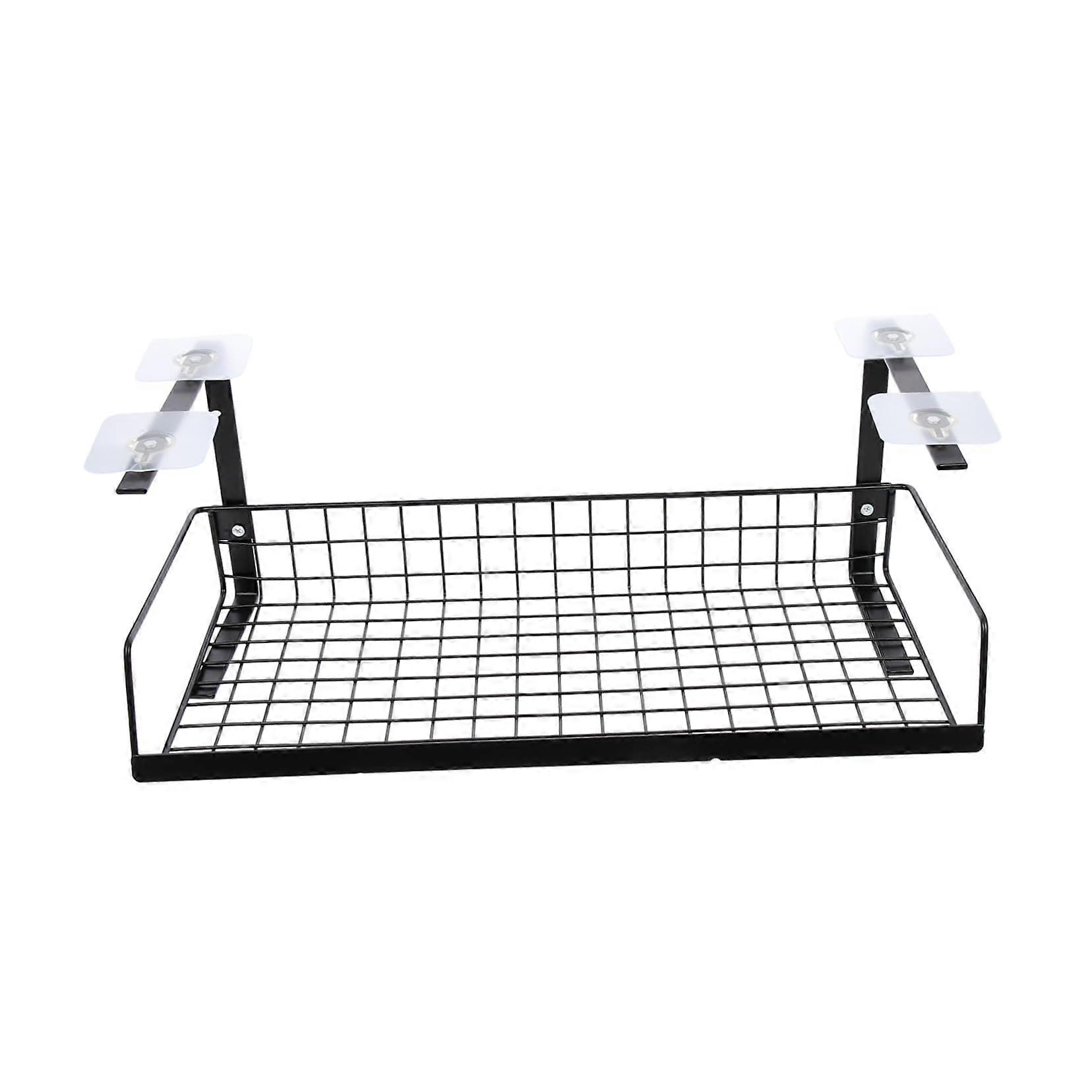 Cable Management Under Desk Organizer, Durable Cable Guide, EasytoInstall Holder, Space for Power Strips, 44x21.5x17cm, Black