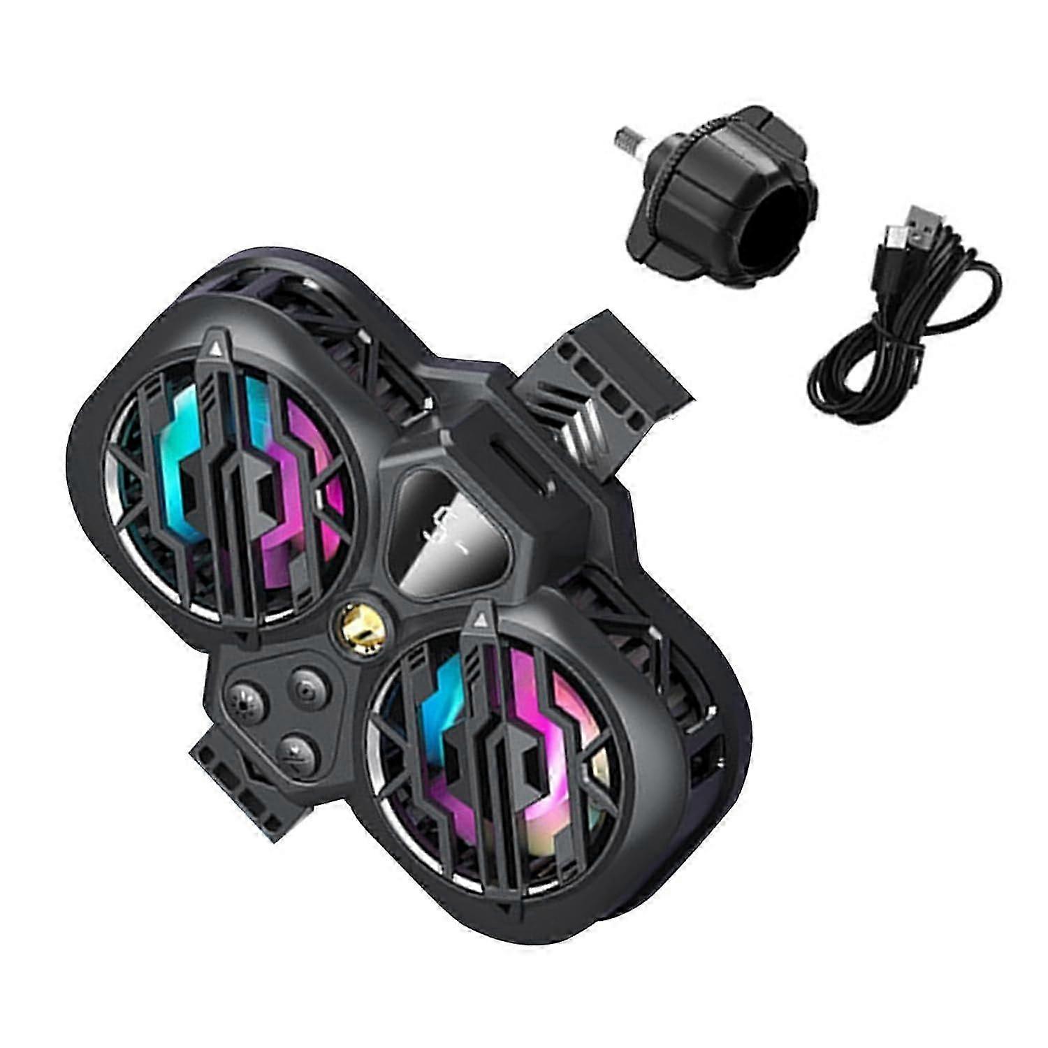 Phone Cooler, Cellphone Radiator with Dual Cooling Chip, Low Noise Cooling Fan for Tiktok Live Streaming, Outdoor Vlog, Gaming