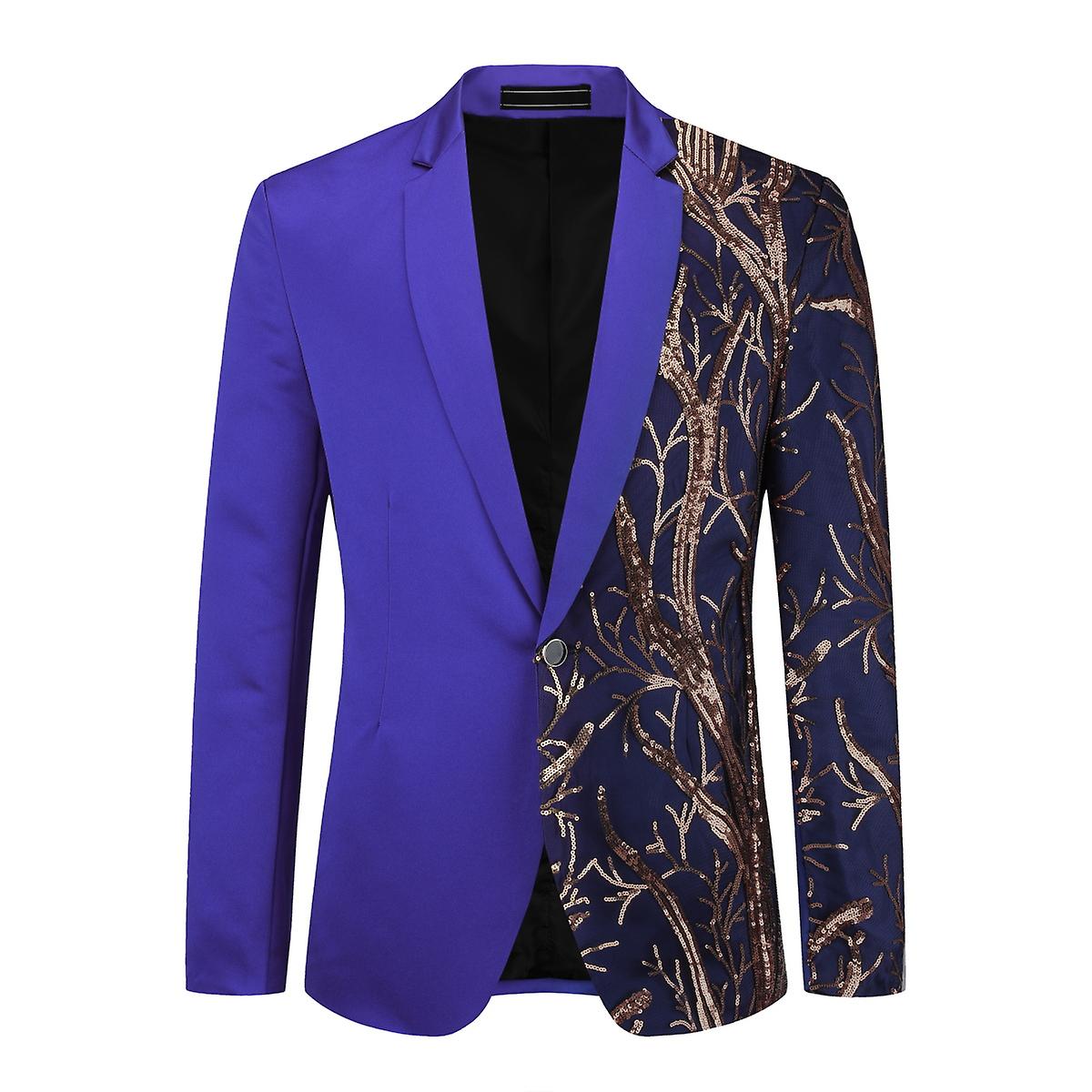 Cloudstyle Herren Casual Gekerbtes Revers Paillettenkleid Blazer