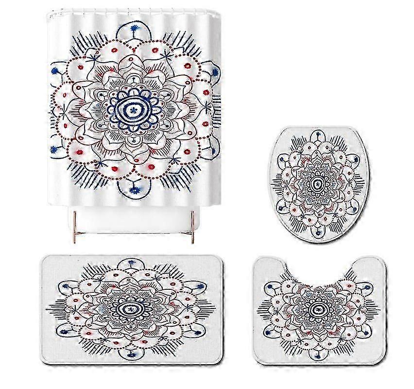 Mng Cool Flower Print Bathroom Non-slip Mat Set