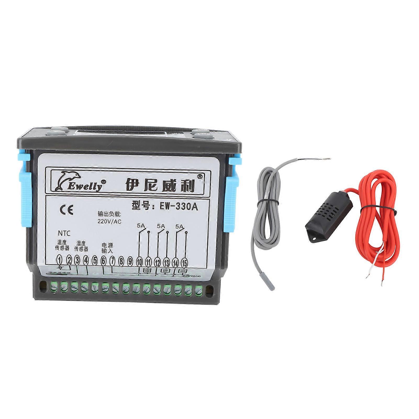 Dual Display Temperature Controller Good Accuracy Thermostat for Incubator Box Medicine Cabinet Farming AC220V