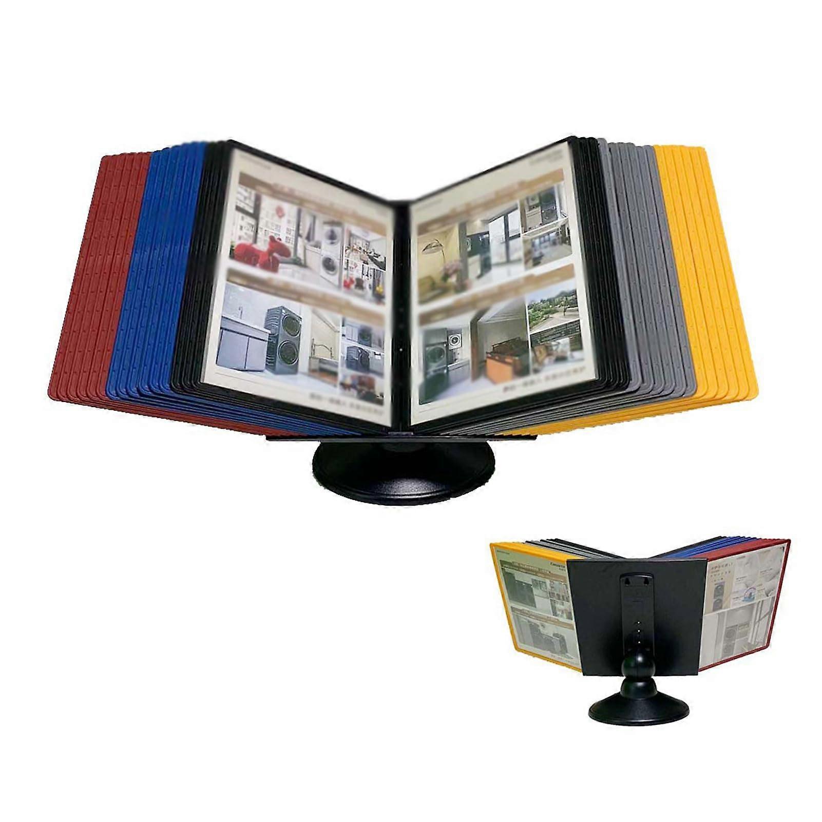 Adjustable Desk Flip File Holder, WallMounted Desktop Reference System, Catalog Display Stand, for Display and Storage of Documents in the Office