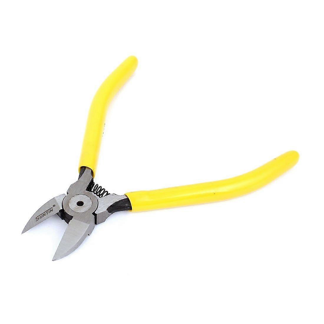 5' Yellow Plastic Coated Handle Electric Wire Side Cutters for Precise Cutting and Durable Performance