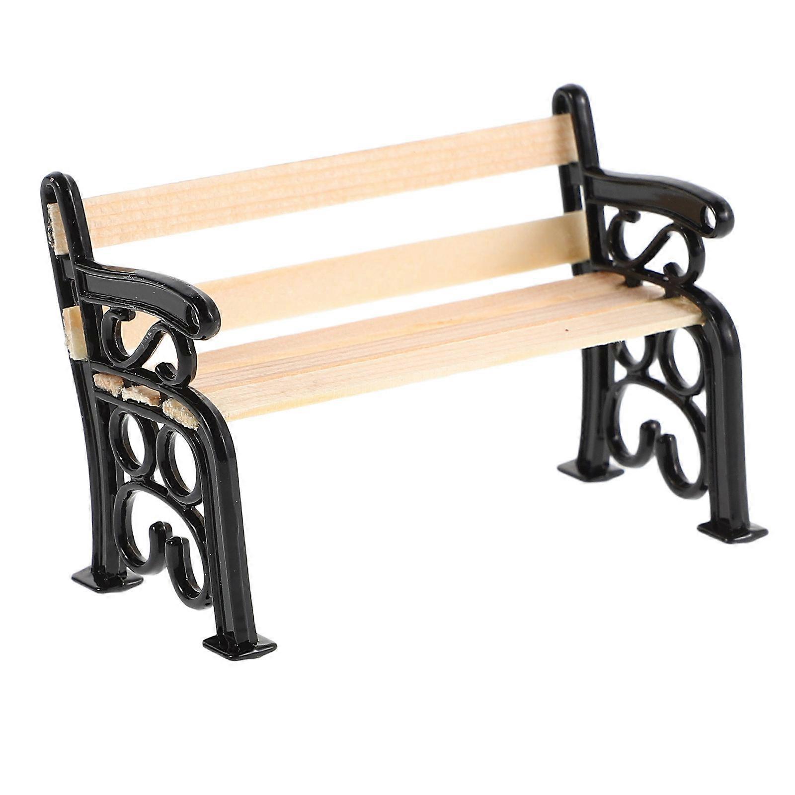 Mini Chairs Micro Bonsai Bench For Miniature Enthusiasts Storage For Mini Goods Wood And Iron Material 3Pcs
